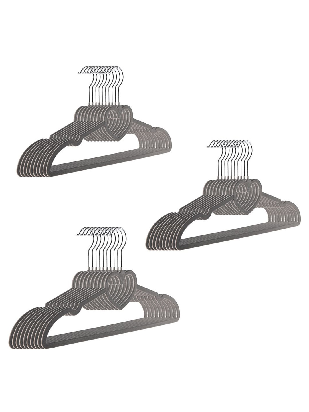 

Kuber Industries 30-Pcs Grey Steel Cloth Hangers