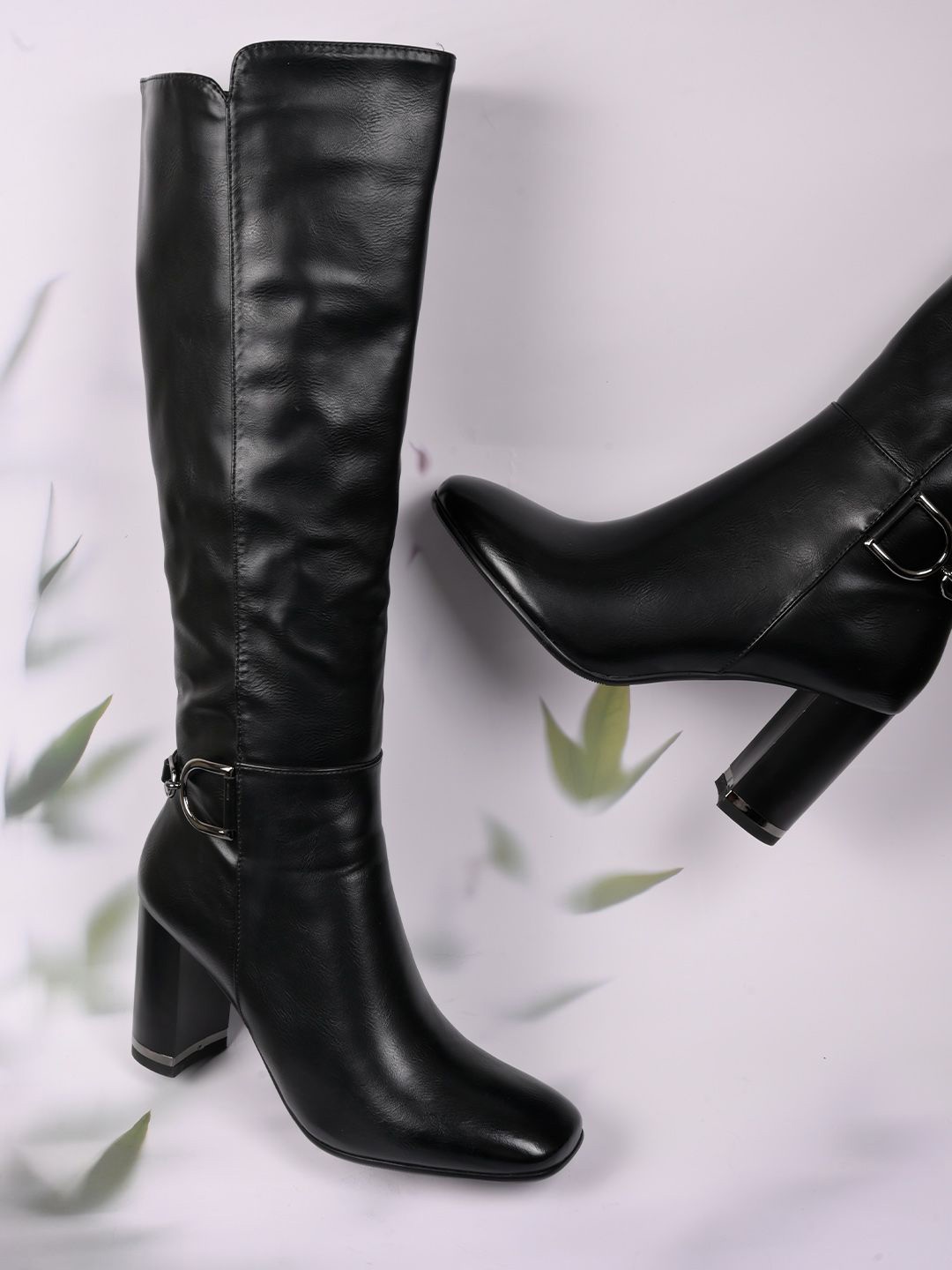 

Ronnie Grey Women Casual Block-Heeled Regular Boots, Black