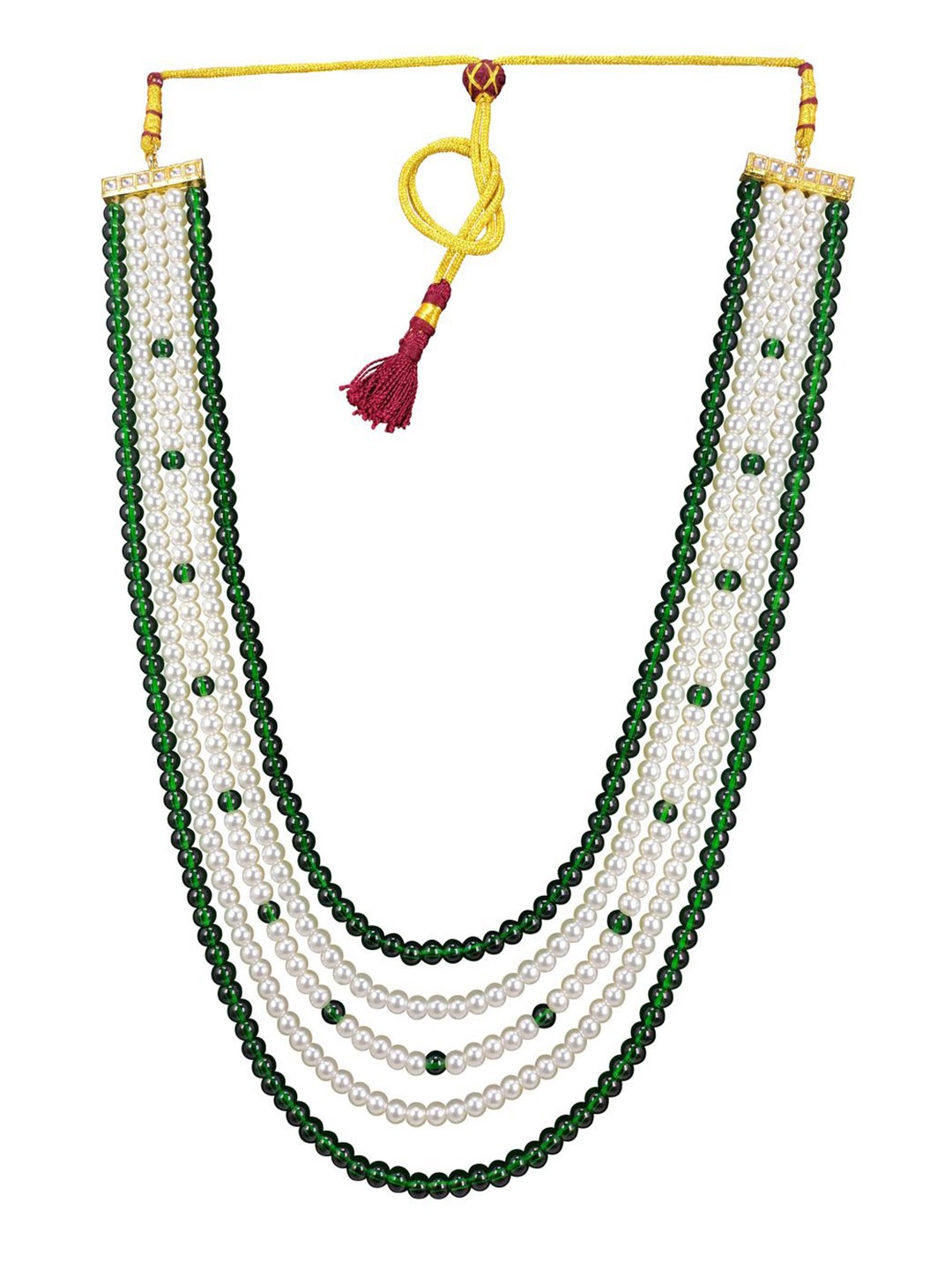 

Radhe Creation Men Brass Gold-Plated Necklace, White