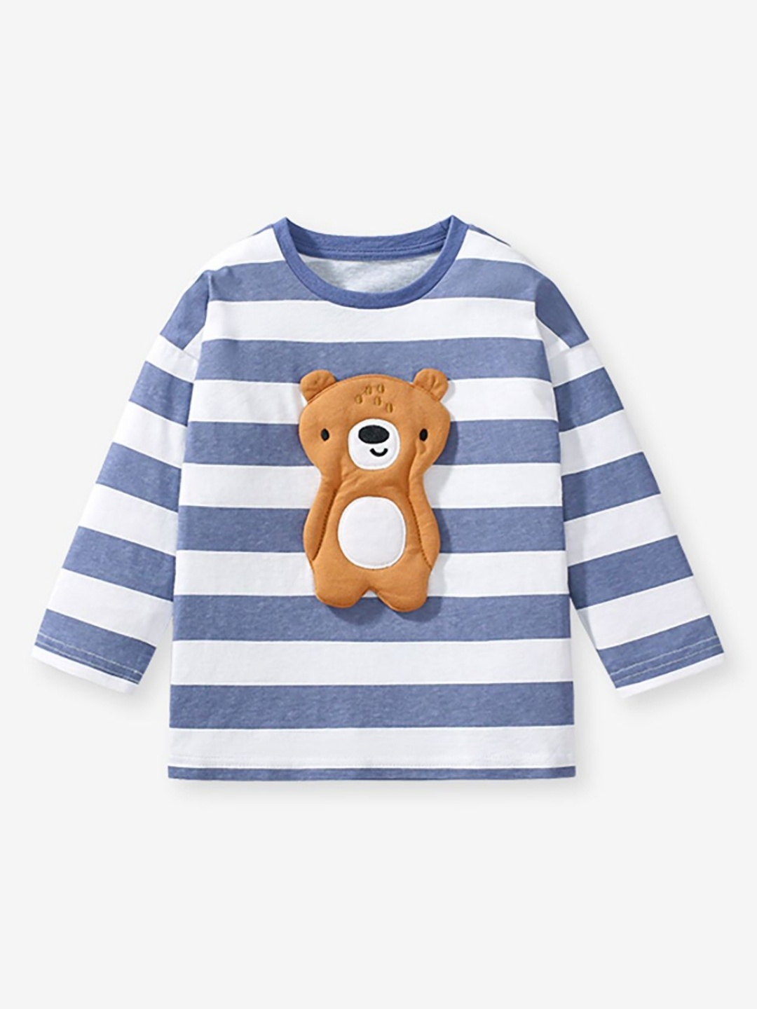 

JC SPARKLE Girls Striped Applique Cotton Casual T-shirt, Blue