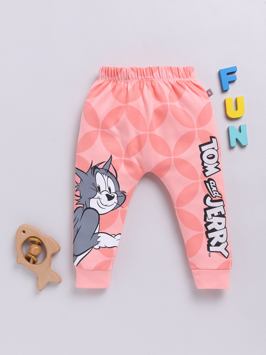 

YK X Tinyo Infant Girls Tom & Jerry Printed Pure Cotton Diaper Pants, Peach