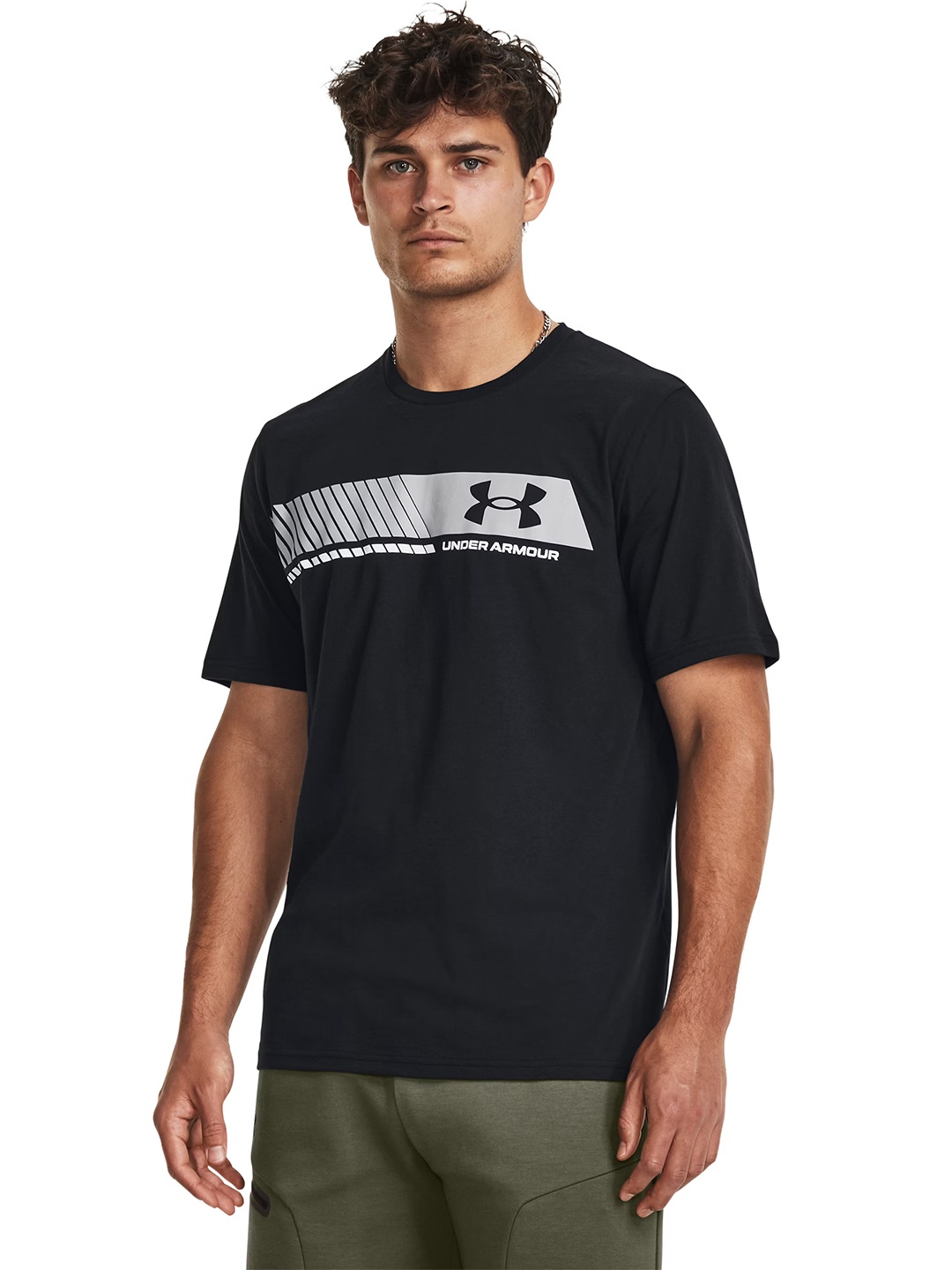 

UNDER ARMOUR Left Chest Stripe Training T-shirt, Black