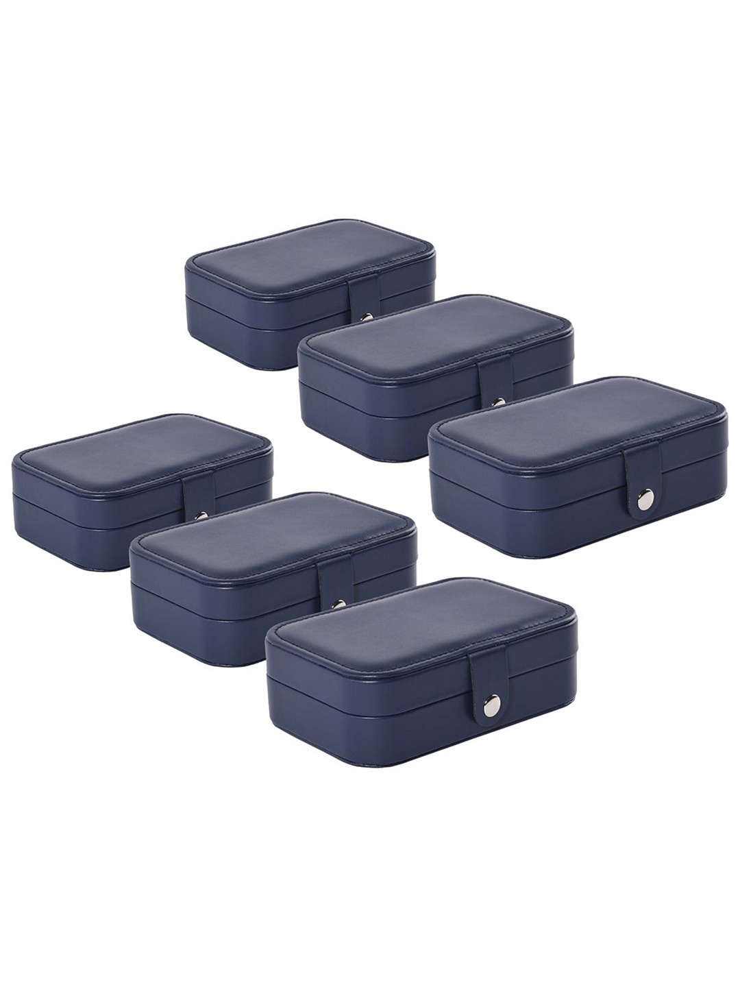 

Kuber Industries Navy Blue 6 Pieces Multi-Compartment Jewellery Box Organisers