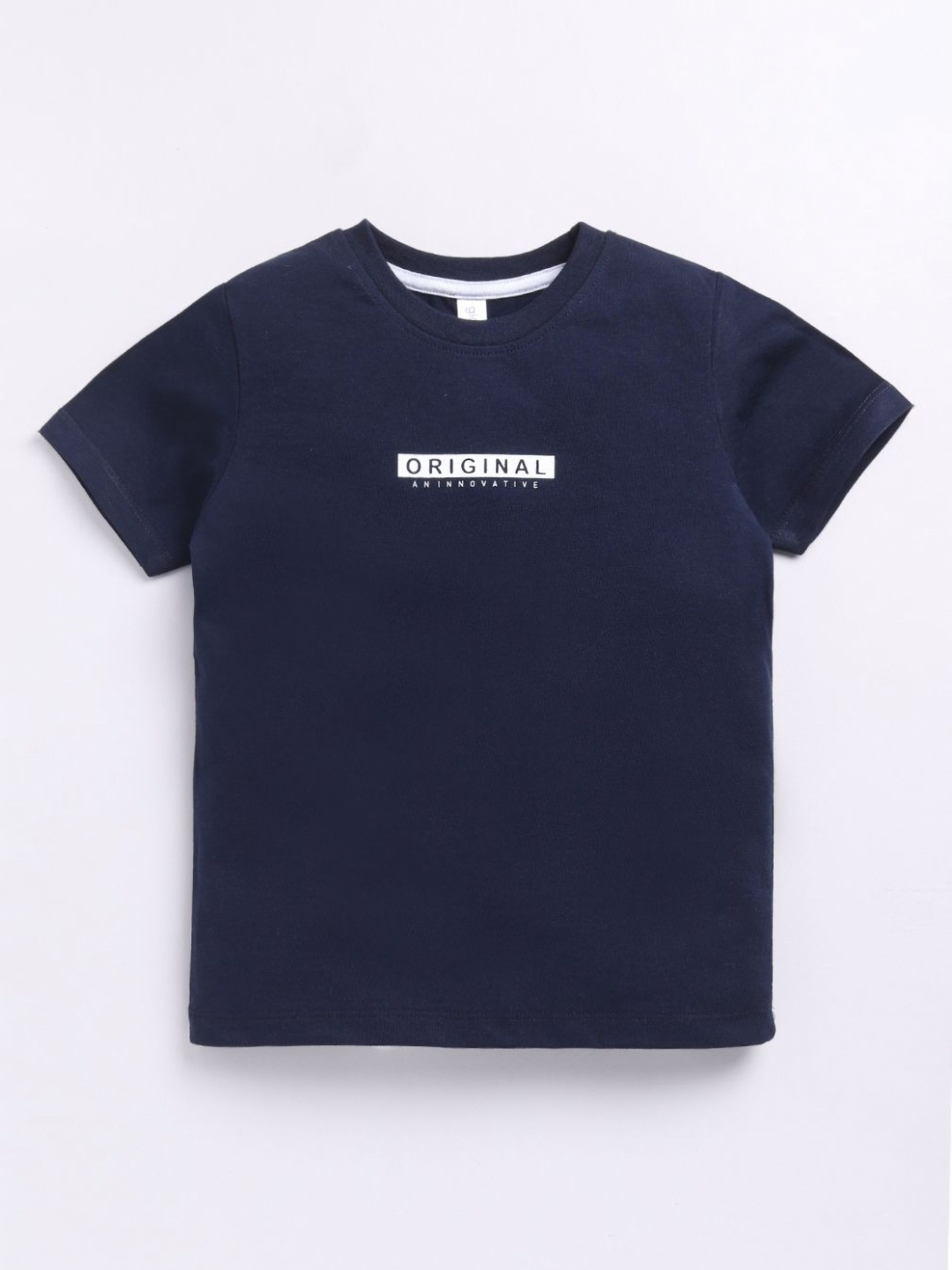 

Ginie Boys Typography Printed Round Neck Pure Cotton T-shirt, Blue