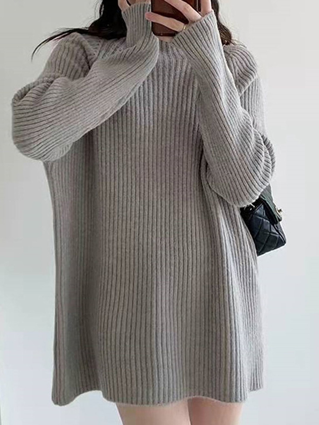 

LULU & SKY Women Ribbed Pullover, Grey