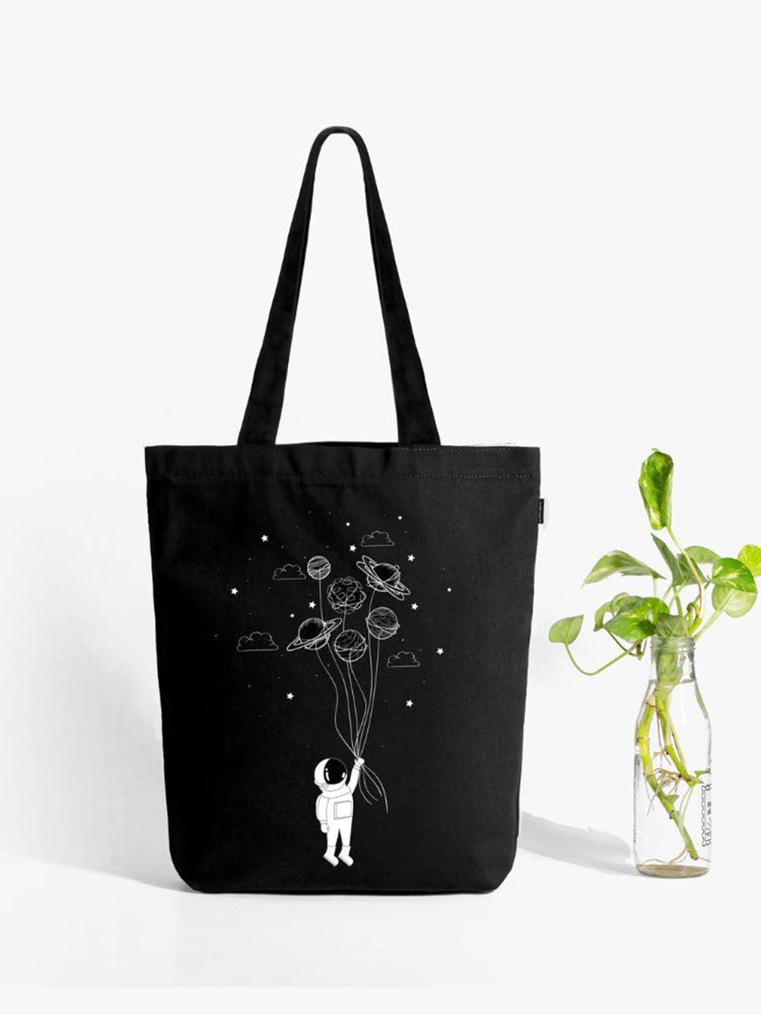 

EcoRight Zipper Tote Bag - Fly Me To Space, Black