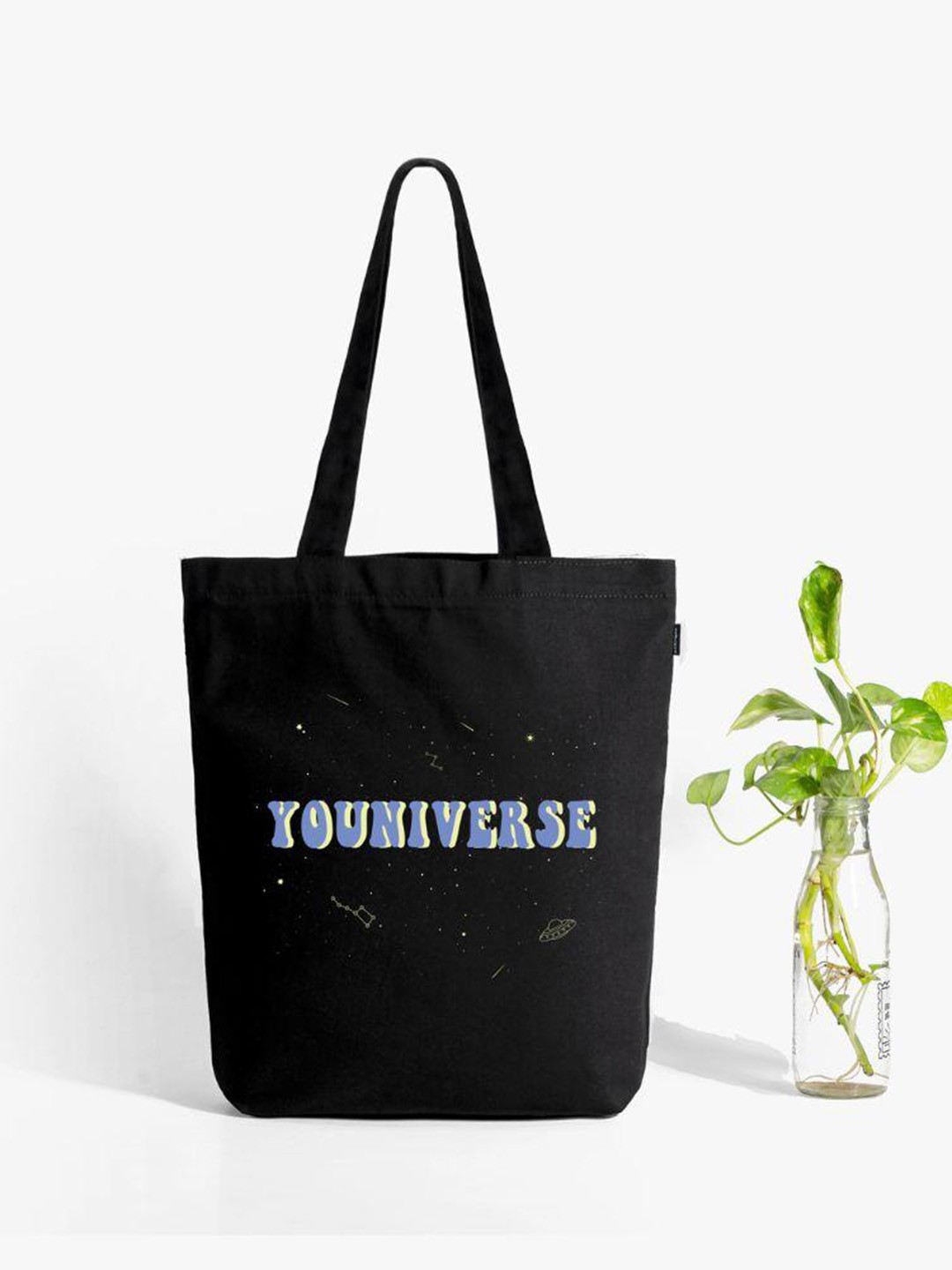 

EcoRight Zipper Tote Bag - Youniverse, Black