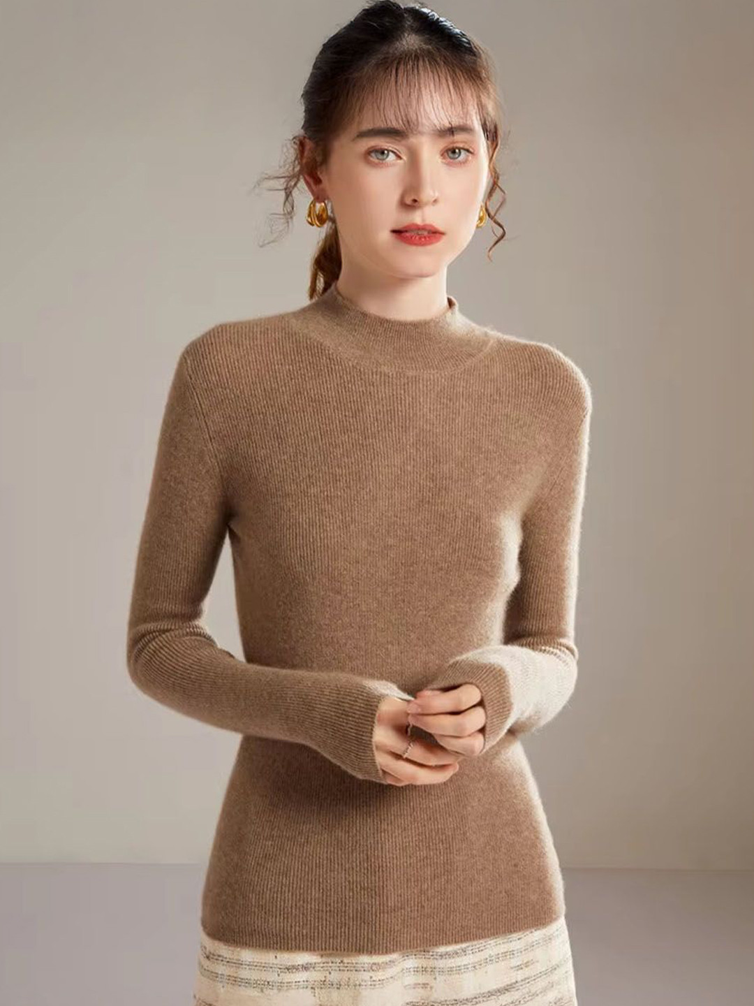 

StyleCast Women Ribbed Pullover Sweaters, Brown