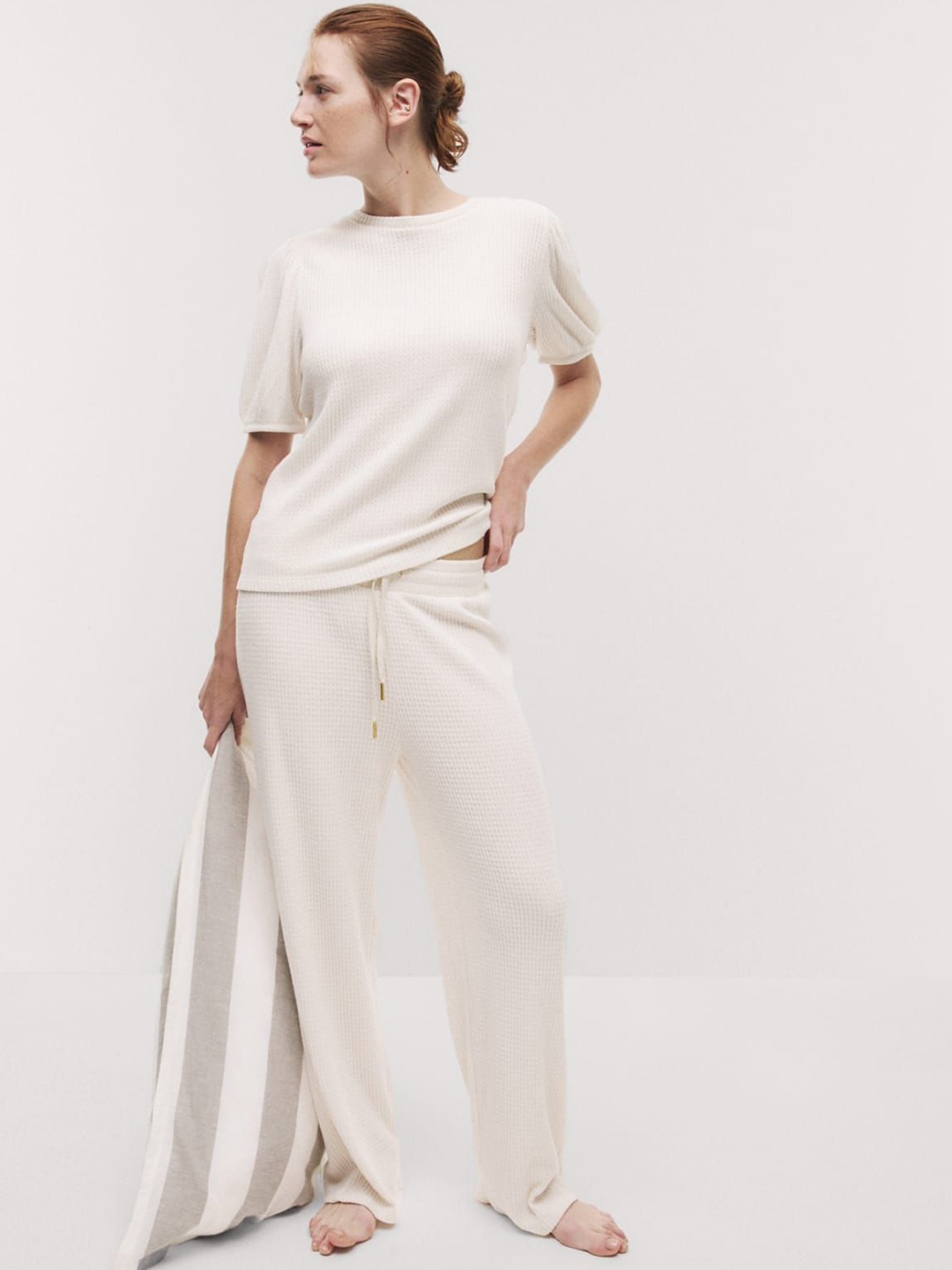 

Marks & Spencer Cosy Waffle Lounge Pants, White