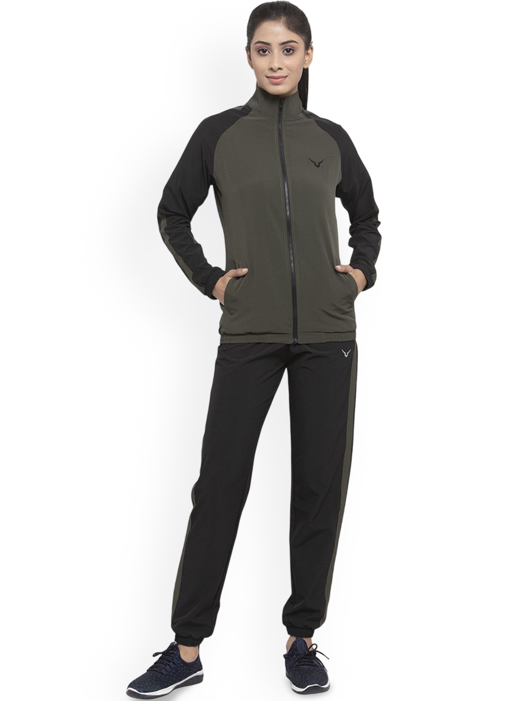 

Invincible Women Light Weight Lounge Tracksuit, Olive