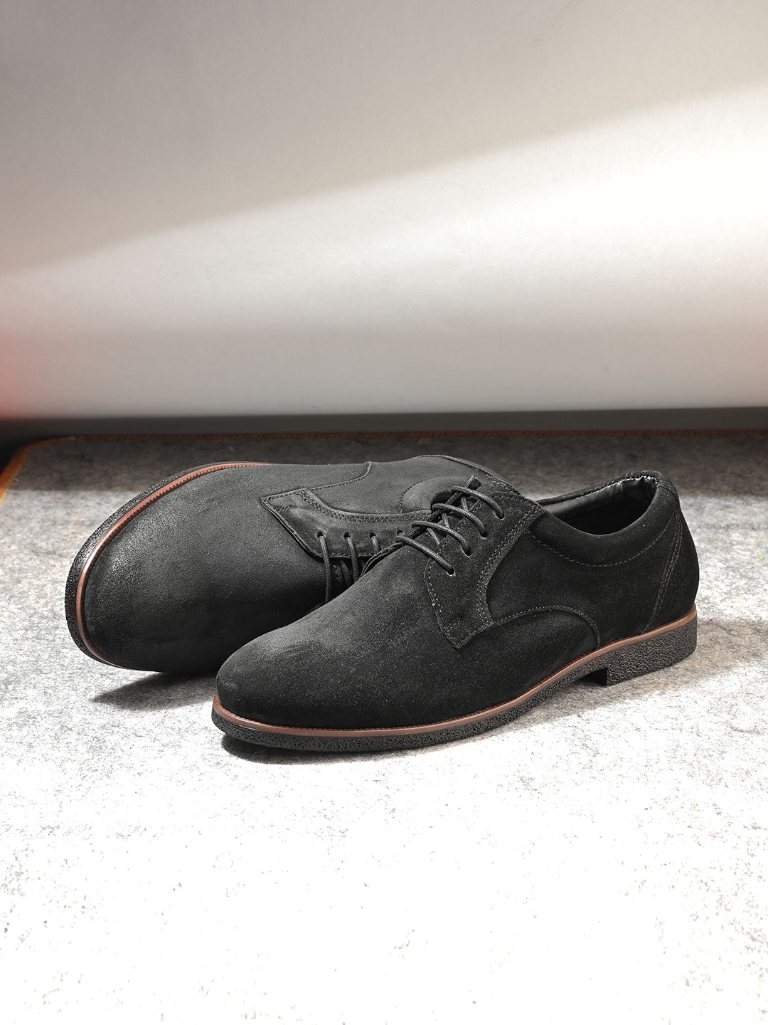 

CARLO ROMANO Men Leather Formal Derbys, Black