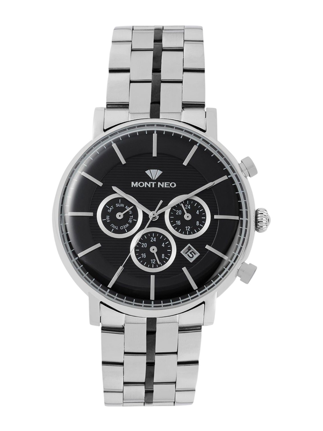

MONT NEO Men Dial & Bracelet Style Straps Analogue Watch 1055C-M1404, Black