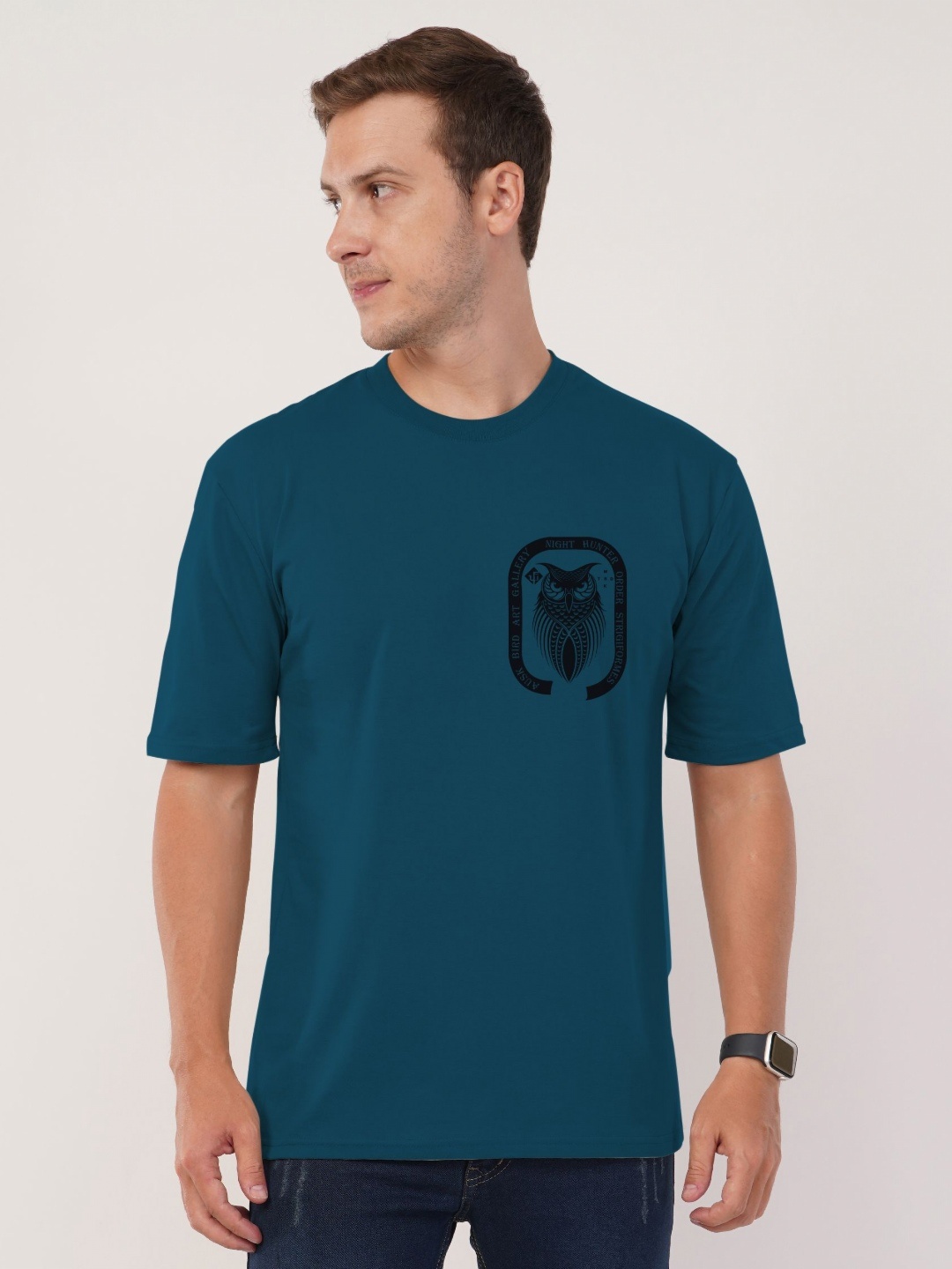 

AUSK Front & Back Printed Half Sleeve Round Neck Tshirt, Teal