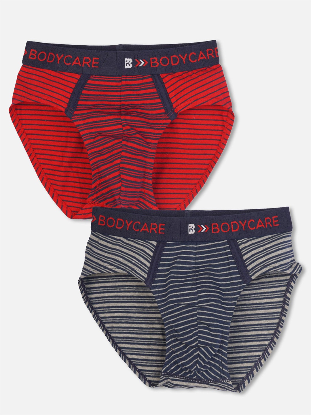 

Bodycare Kids Boys Pack Of 2 Cotton Striped Briefs KGA2080B-PK001, Red