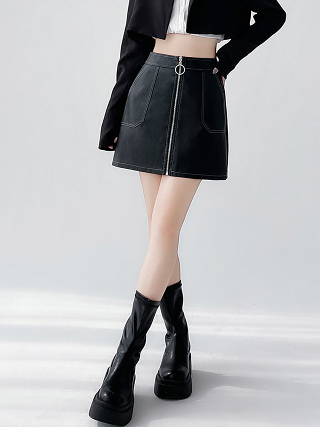 

LULU & SKY Women A-Line Mini Skirt, Black