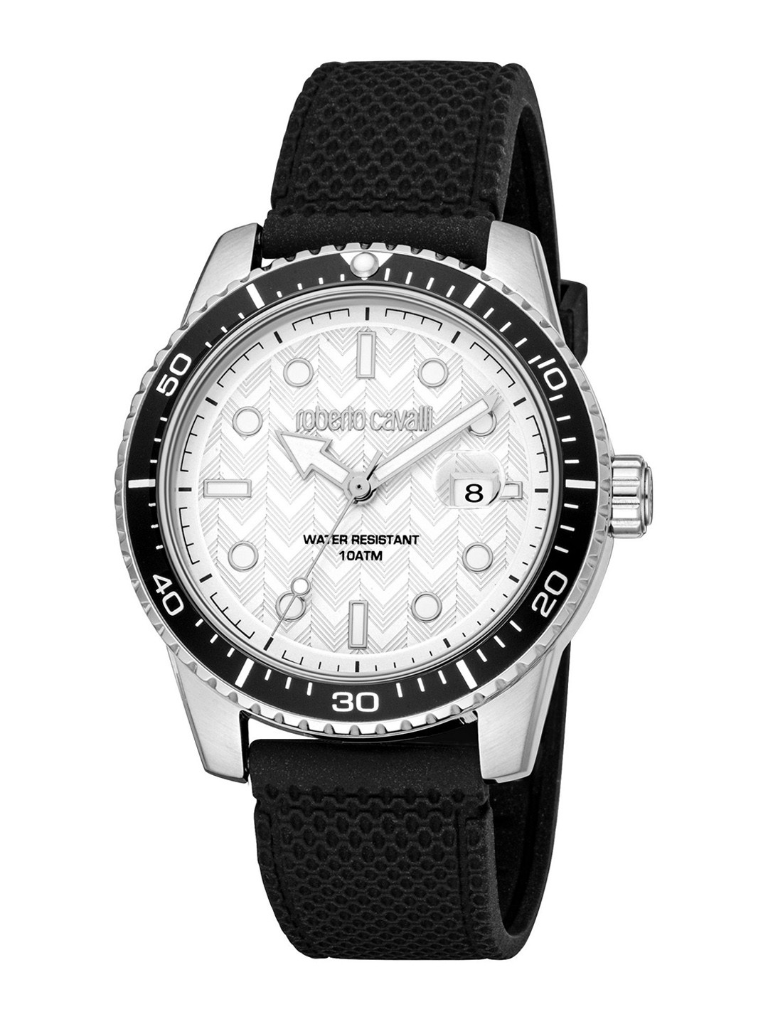 

Roberto Cavalli Men Embellished Dial & Straps Analogue Watch RC5G084P0055, Black