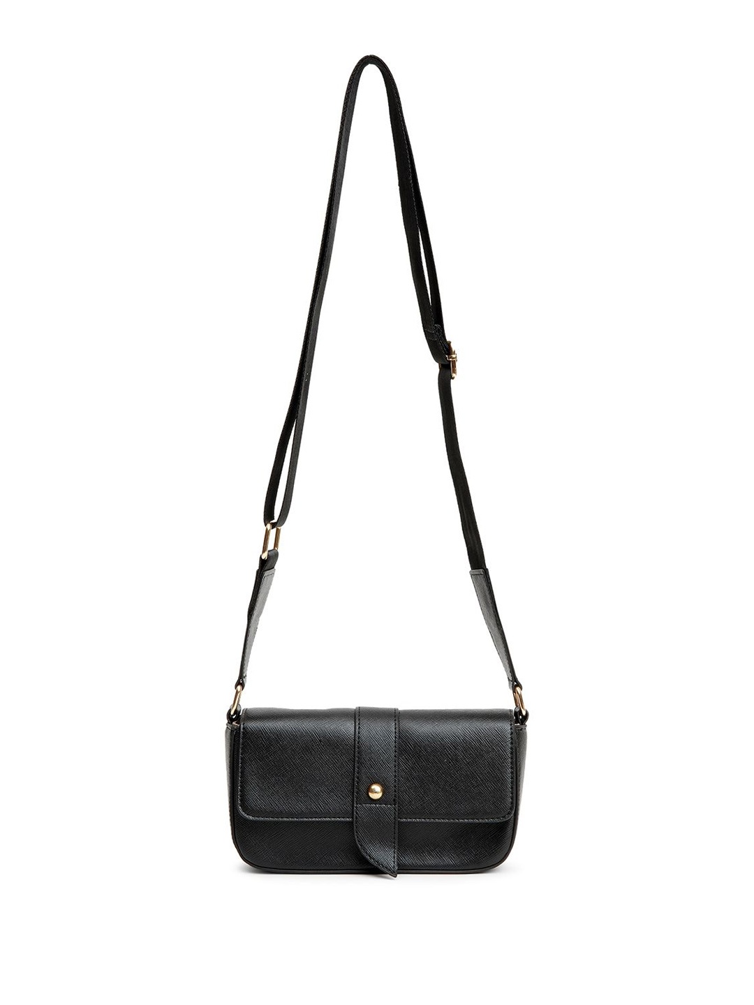 

DressBerry PU Structured Sling Bag, Black