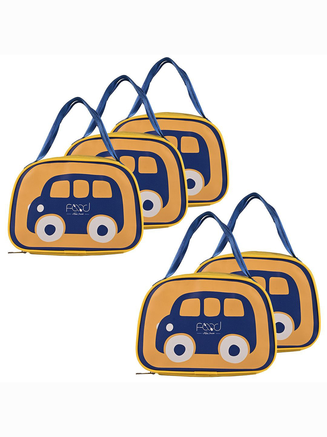 

Kuber Industries Set of 5 Other Prints Lunch bags, Yellow