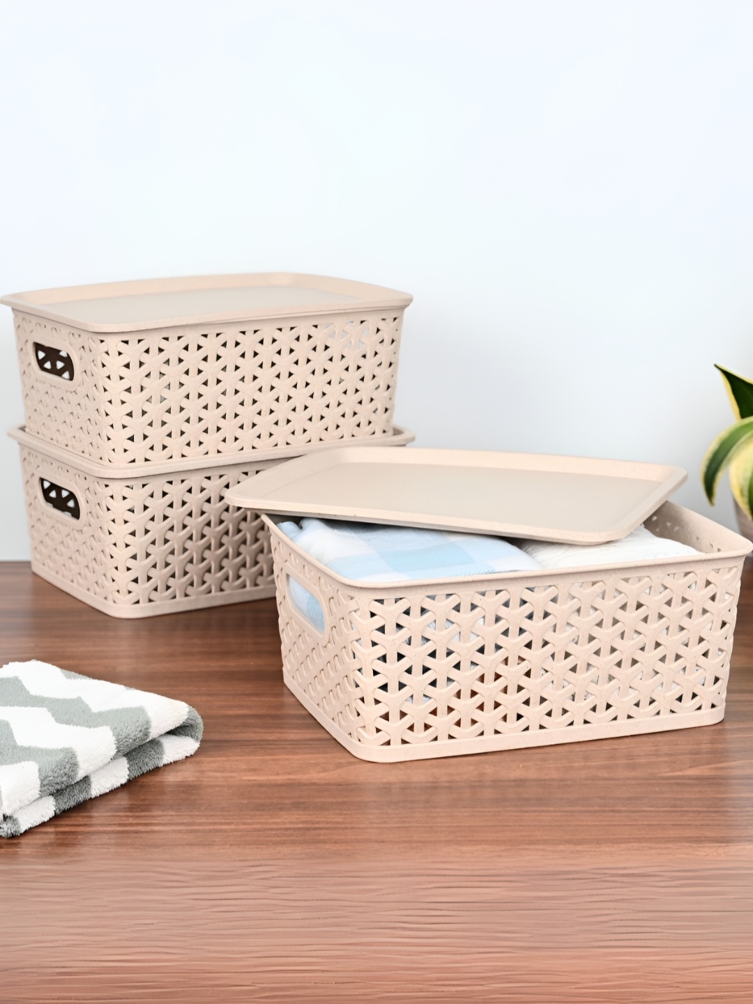 

eha Cream Colored 3 Pieces Water Resistant Baskets