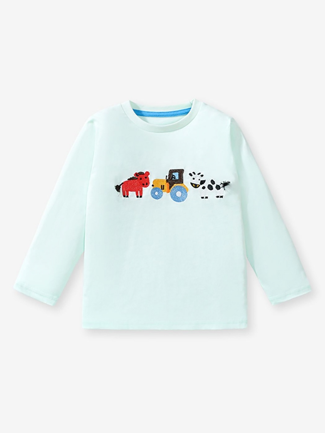 

JC SPARKLE Boys Sports Solid Embroidered Cotton T-shirt, Blue
