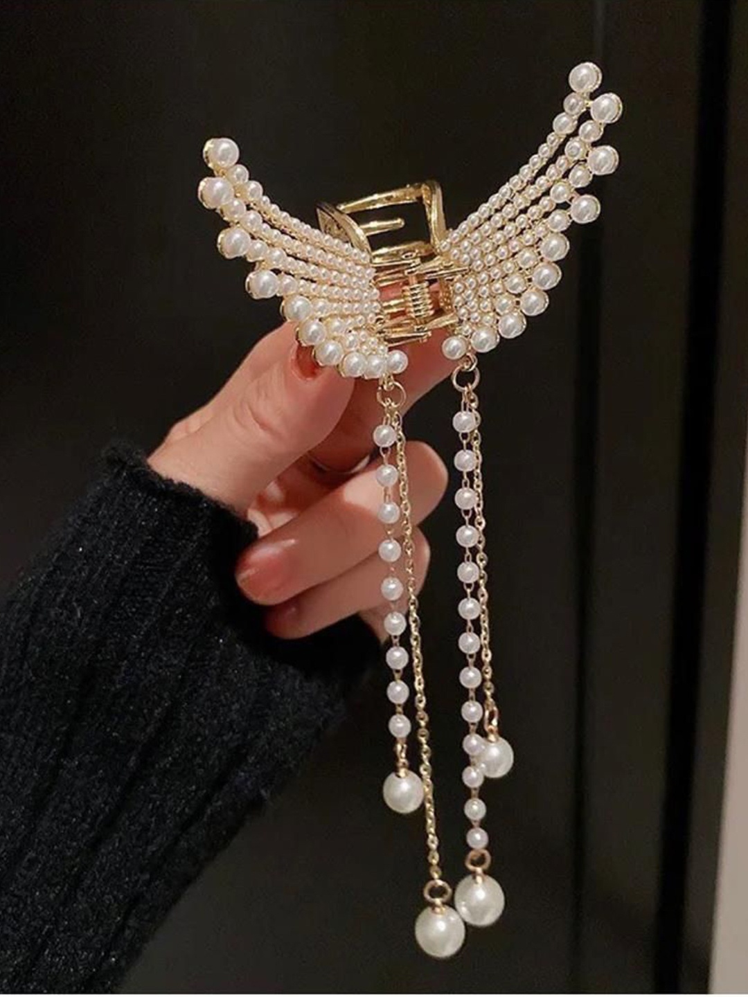 

Radhya Accessories Women Embellished Claw Clip, Gold