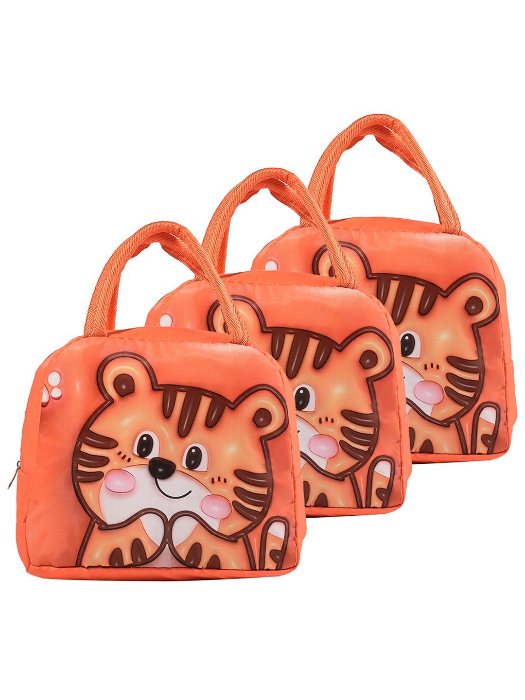 

Kuber Industries Set of 3 Printed Lunch bags Travel Accessory, Orange