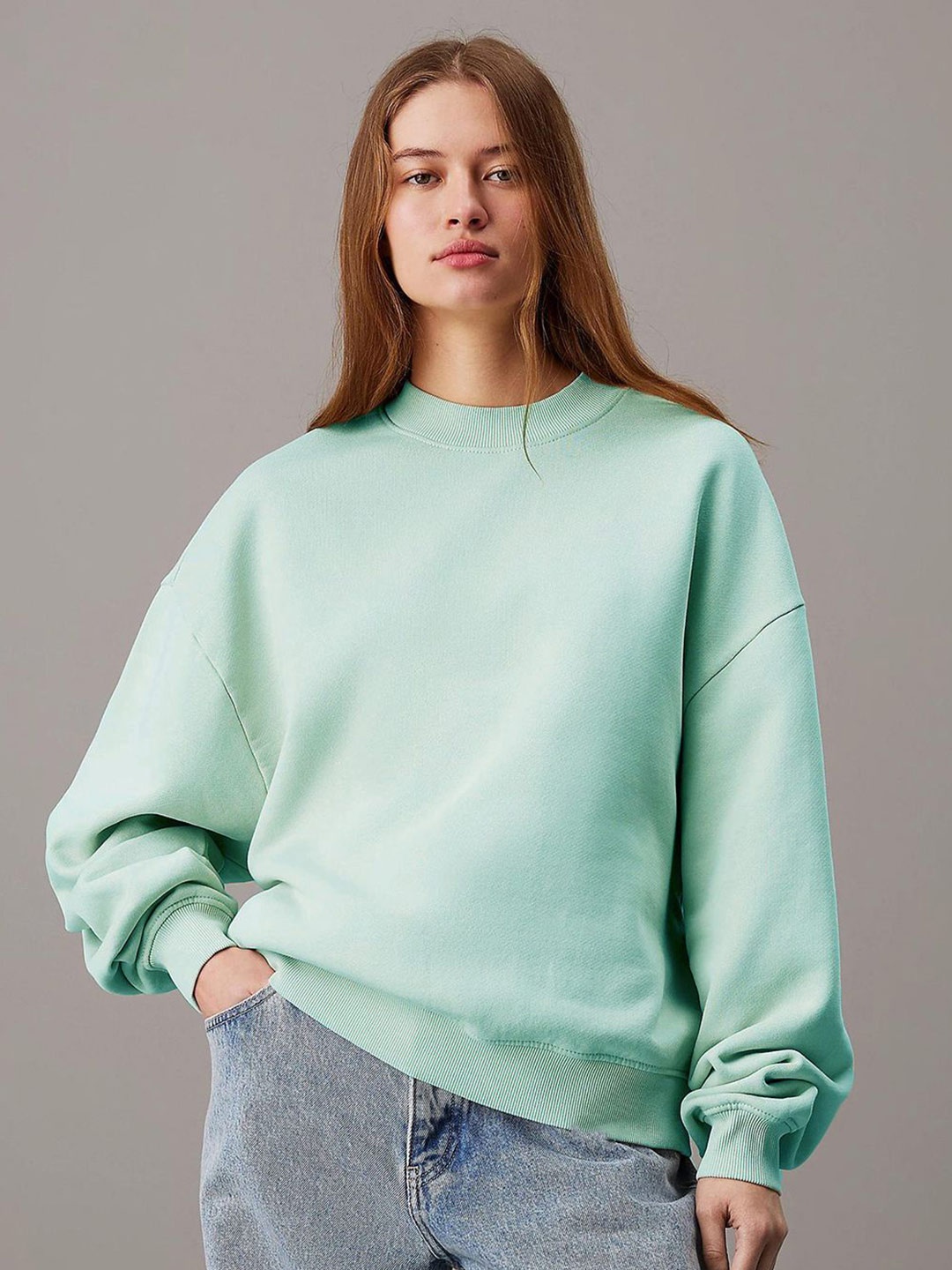 

Stylecast X Kotty Women Round Neck Long Sleeves Sweatshirt, Green