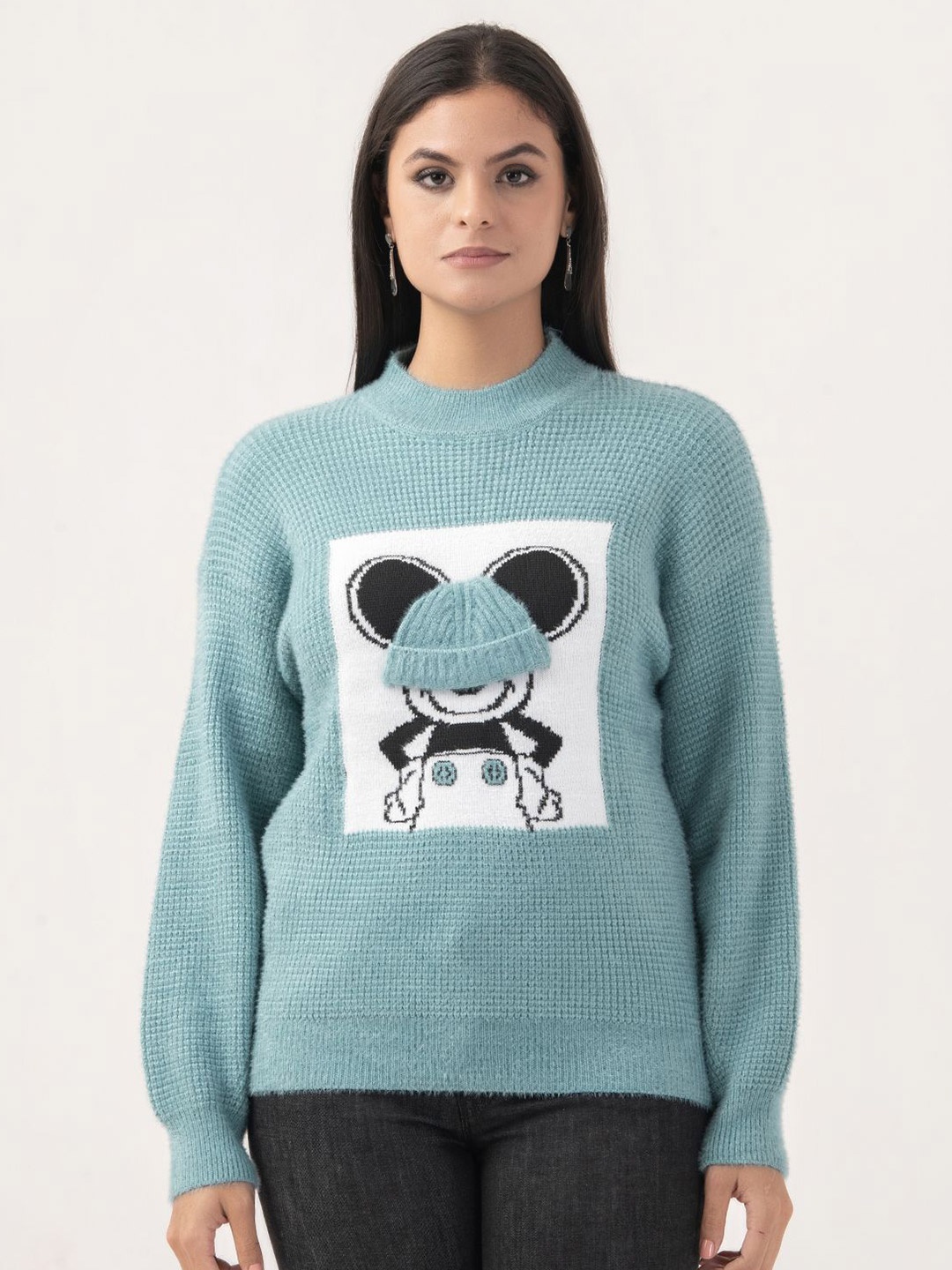 

Albion By CnM Women Self Design Pullover, Blue
