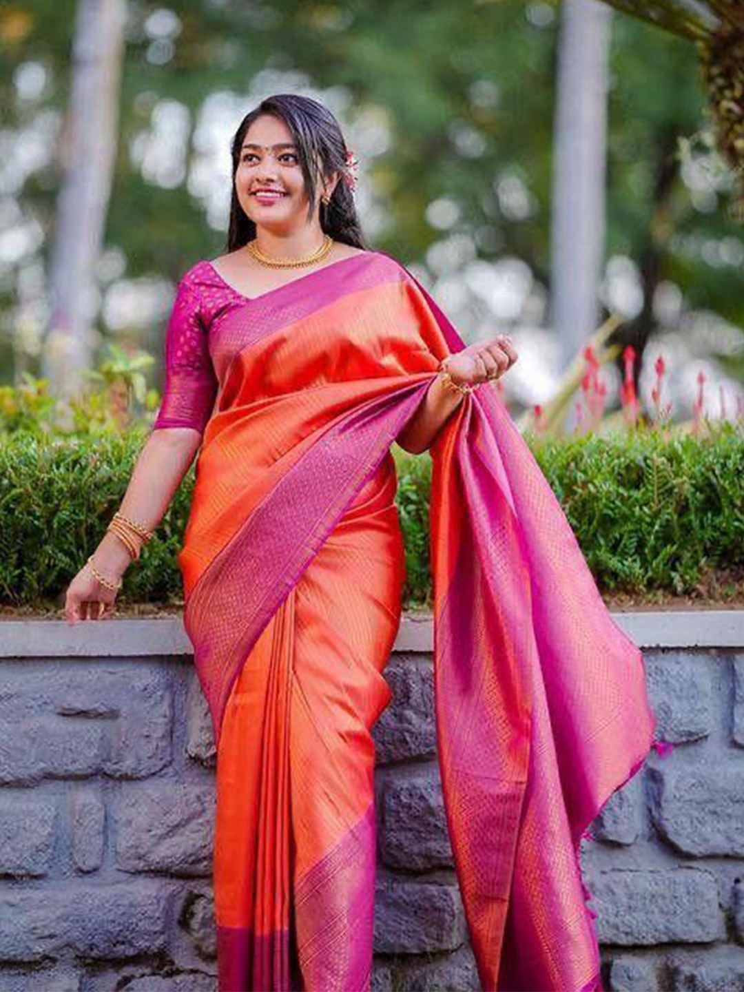 

Visit Wear Woven Design Zari Banarasi Saree, Orange
