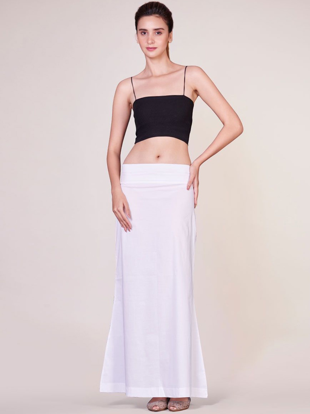 

I AM BY DOLLY JAIN D'Coat Simple With Extender Pettocoat Saree Shapewear, White