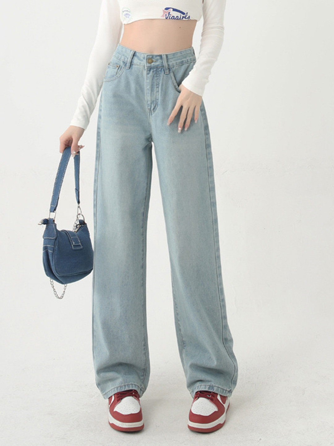 

LULU & SKY Women Straight Fit High-Rise Jeans, Blue