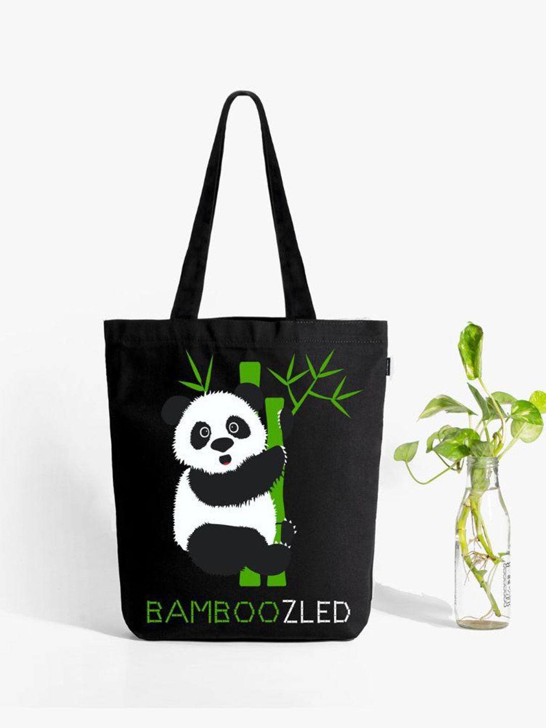 

EcoRight Zipper Tote Bag - Bamboozled Panda, Black