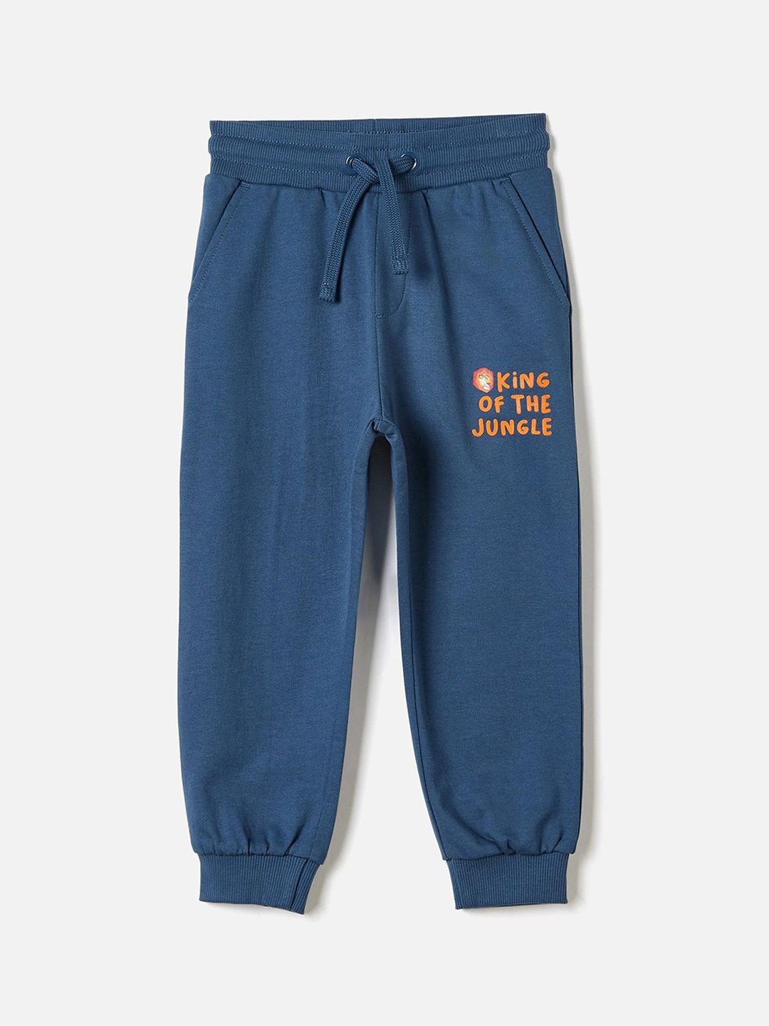 

Juniors by Babyshop Boys Typographic Print Cotton Mid-Rise Joggers, Blue