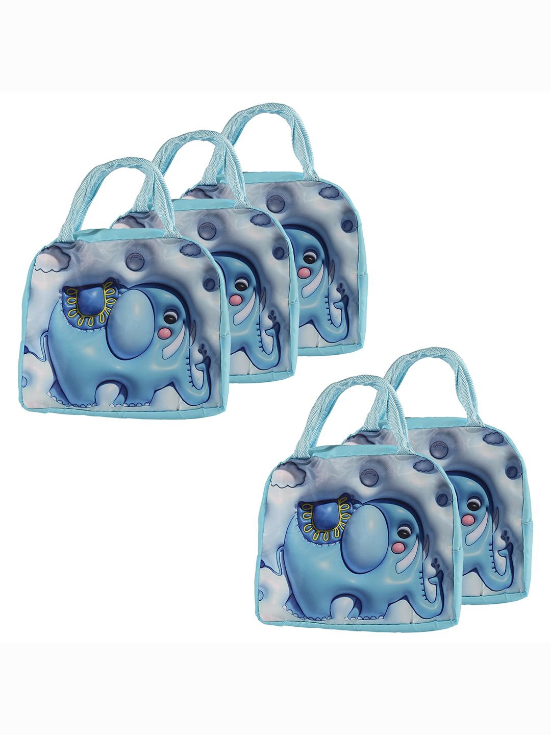 

Kuber Industries Set of 5 Other Prints Lunch Bags Travel Accessory, Blue