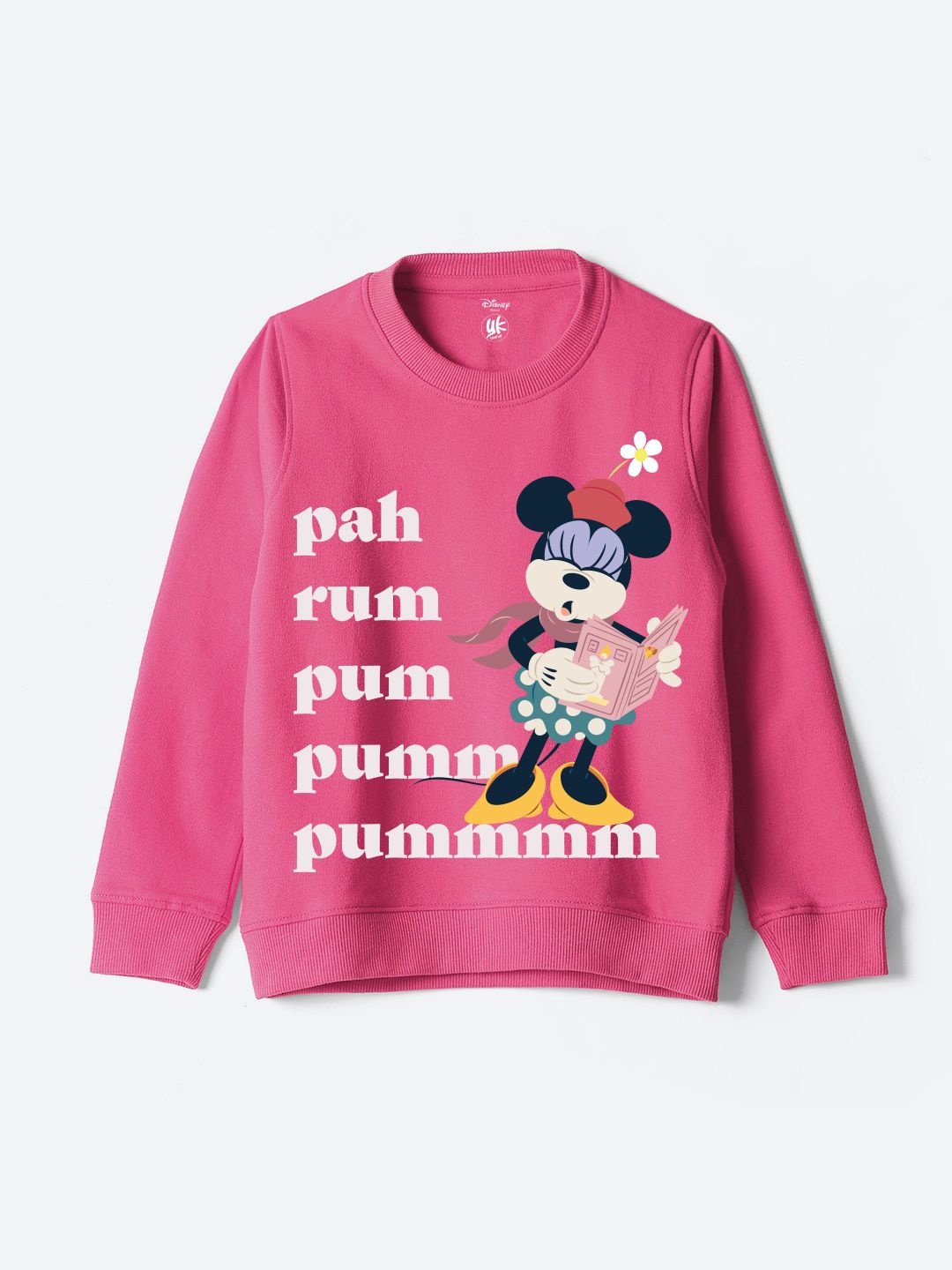 

YK Disney Girls Printed Pullover Sweatshirt, Pink