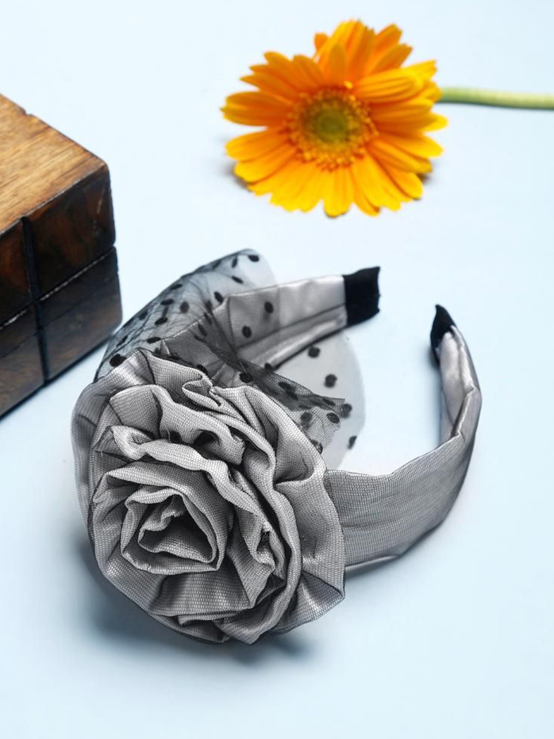 

Tipy Tipy Tap Women Rosette Veil Hairband, Grey