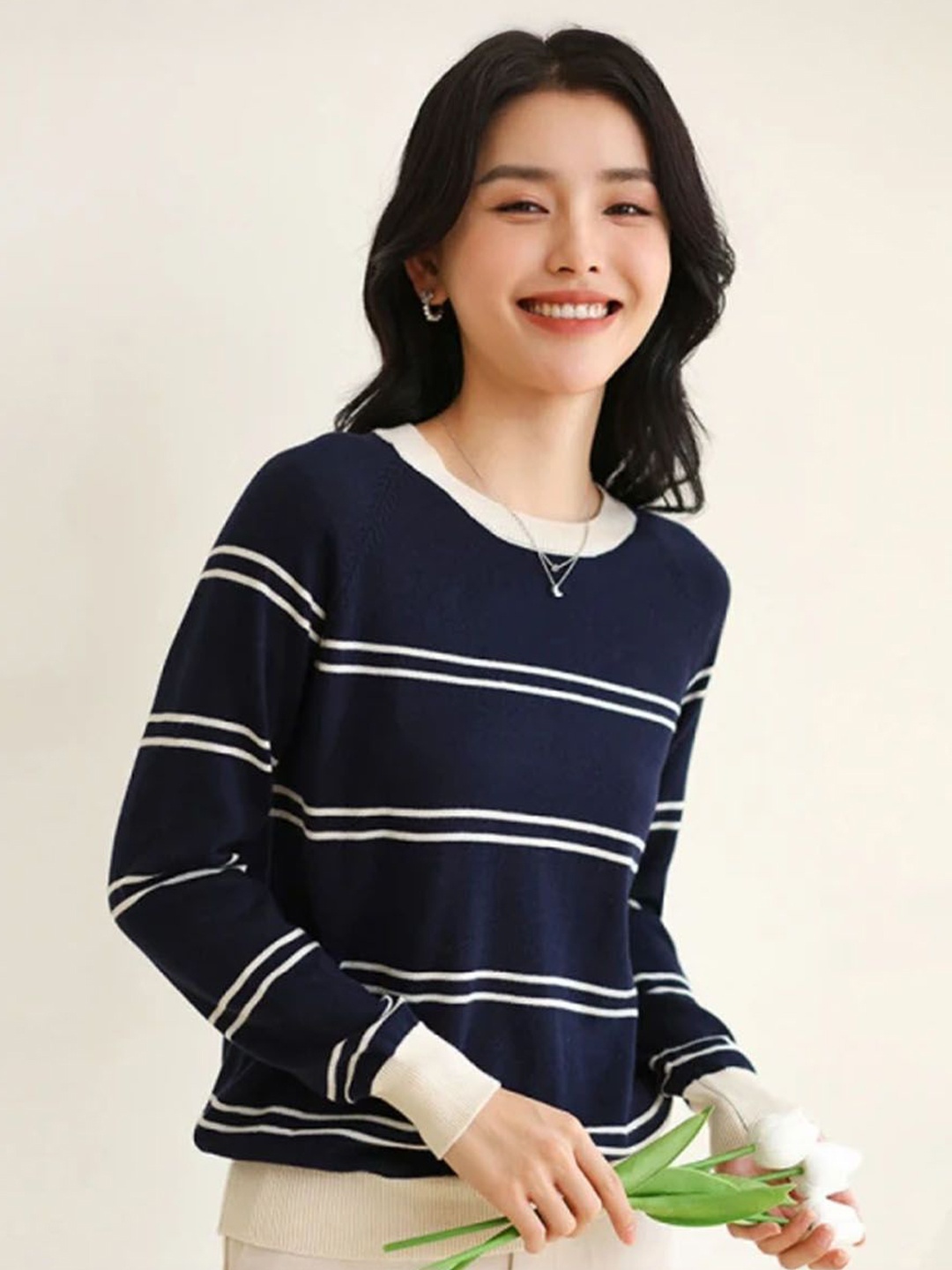 

StyleCast Women Striped Pullover Sweaters, Black