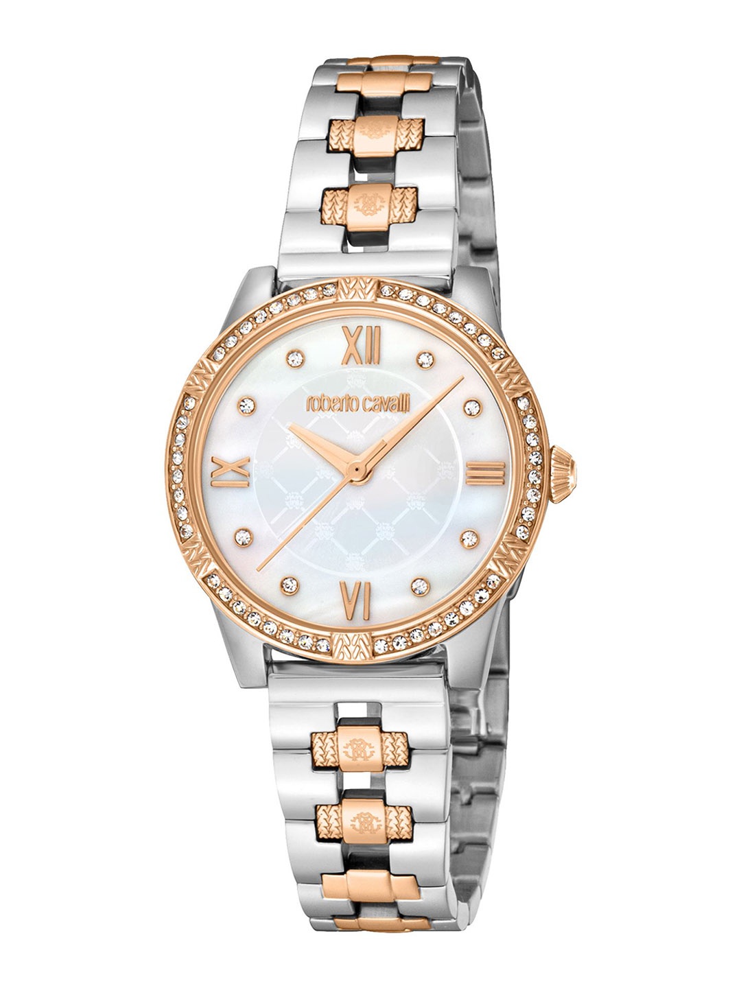 

Roberto Cavalli Women Embellished Dial & Stainless Steel Straps Analogue Watch RC5L032M0105, Multi