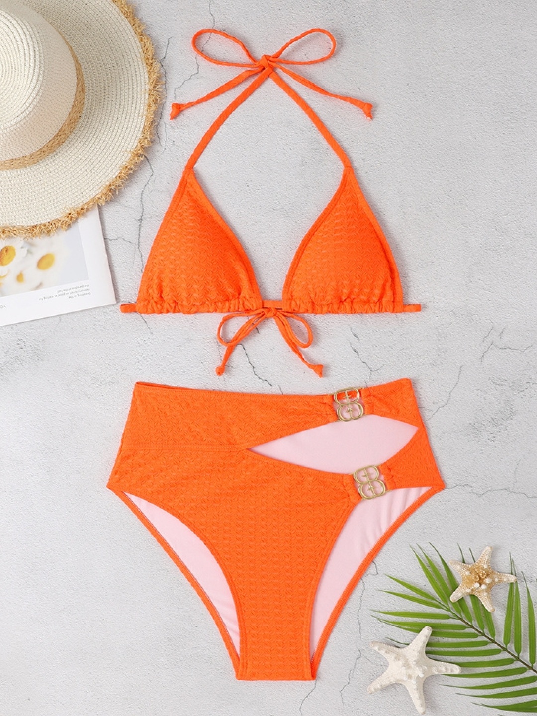 

LULU & SKY Women Two Piece Swim Bikini Set, Orange