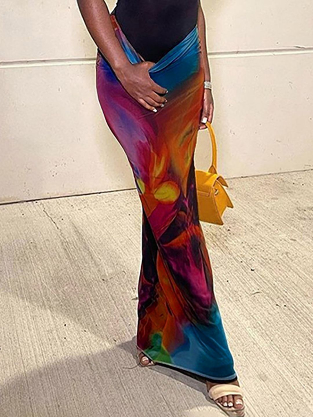 

StyleCast Women Printed Pencil Maxi Skirt, Blue