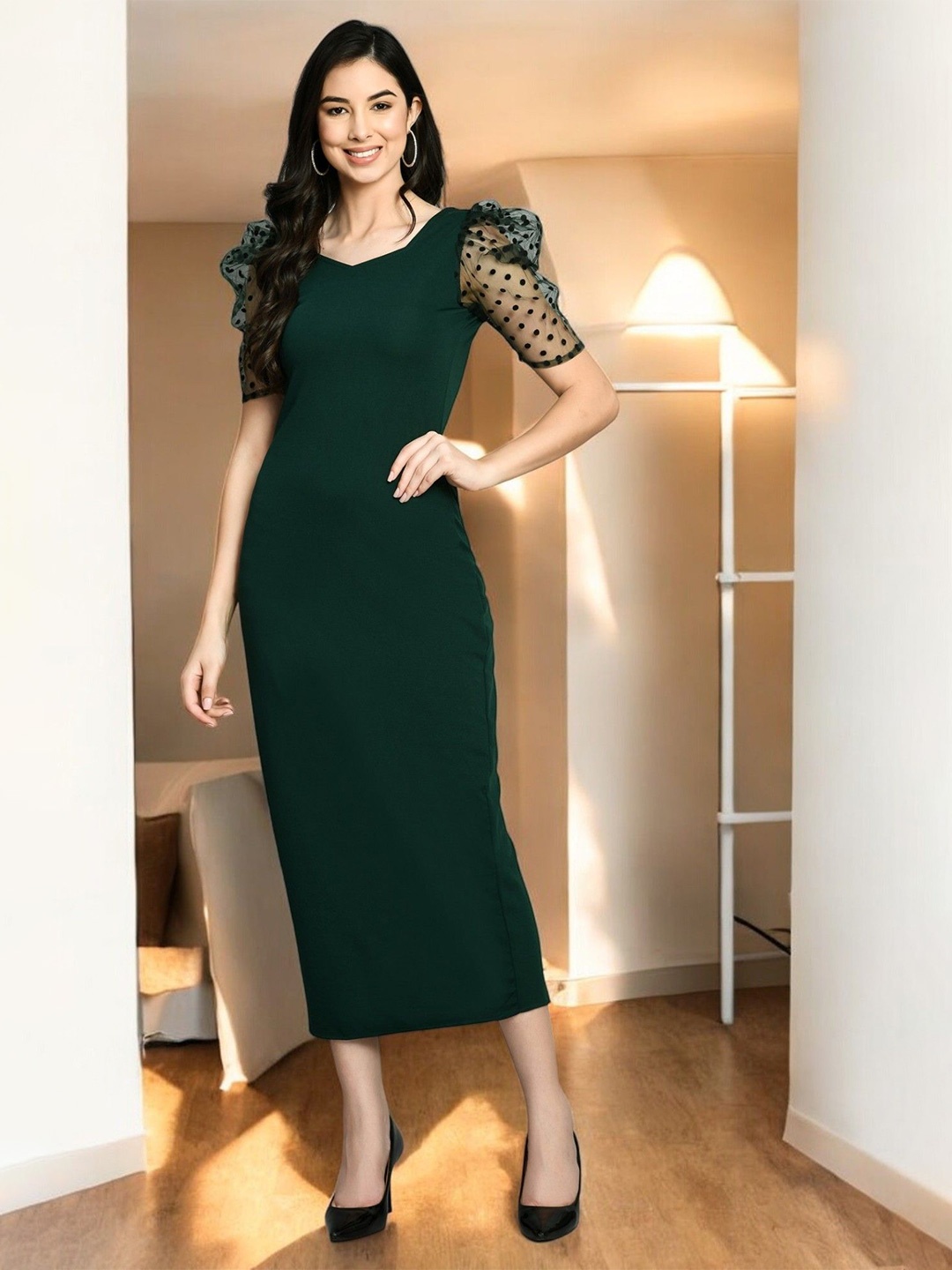 

BAESD Women Sheath Midi Dress, Green
