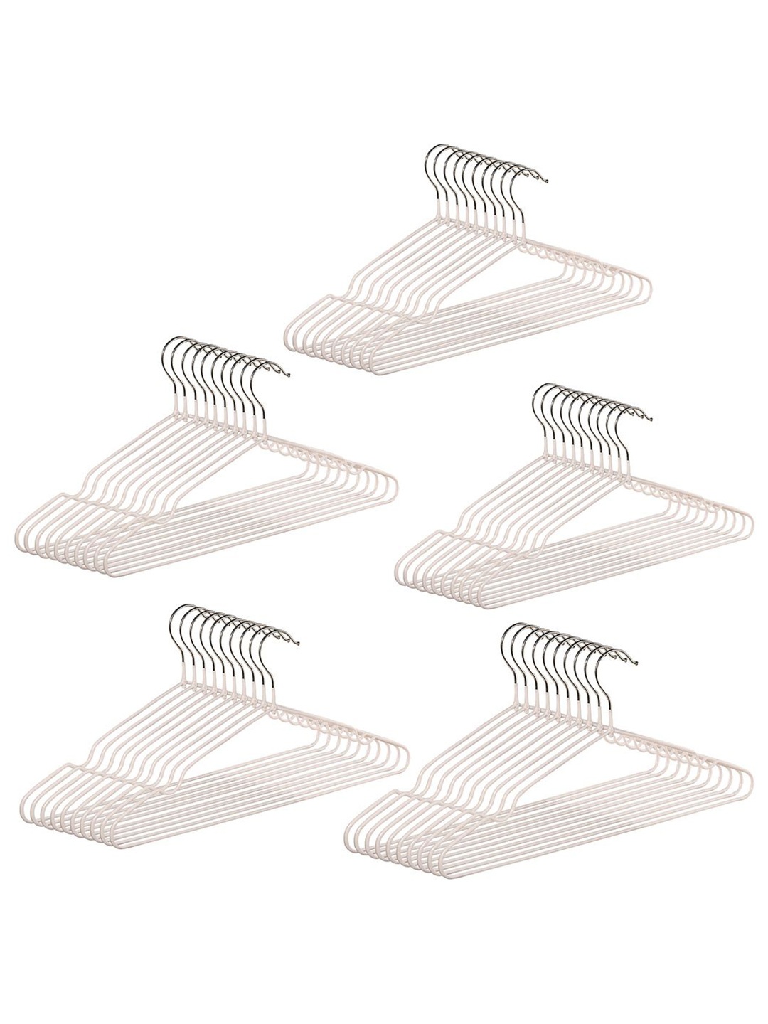 

Kuber Industries 50Pcs White Cloth Hangers For Wardrobe