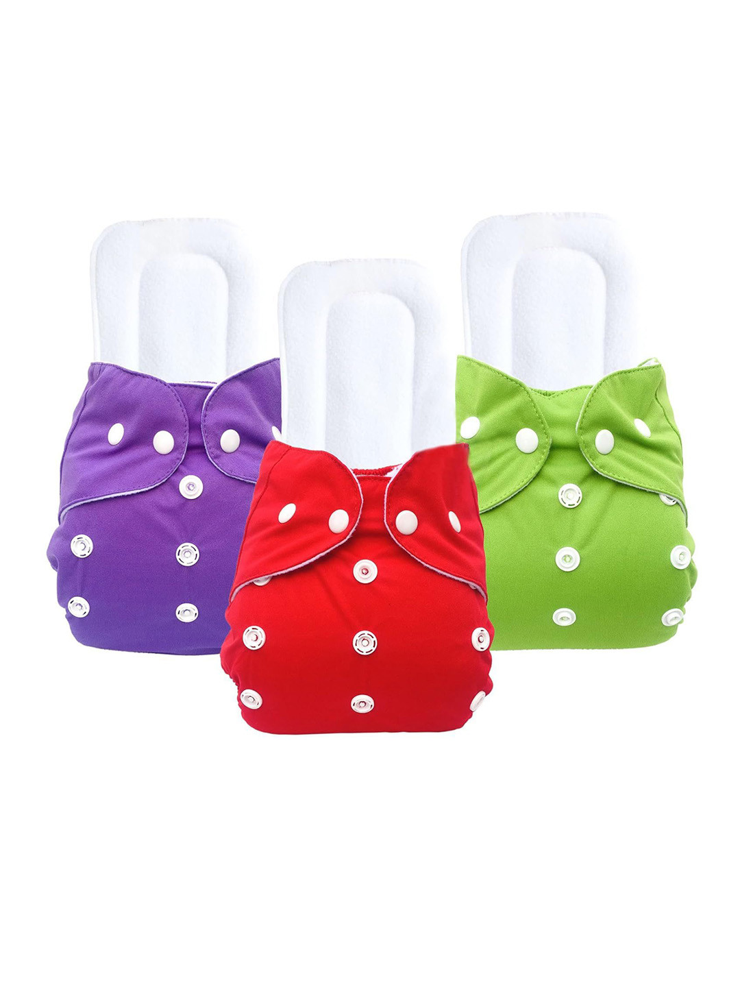 

Kritiu Kids Set Of 3 Reusable Waterproof Cloth Diaper With Insert Pad, Red