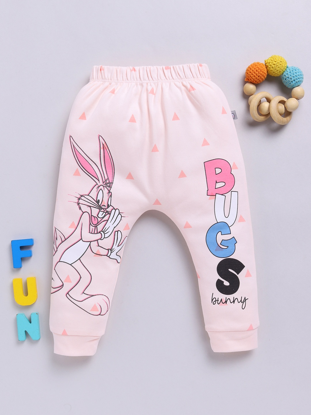 

YK X Tinyo Infant Girls Bugs Bunny Printed Pure Cotton Diaper Pants, Peach