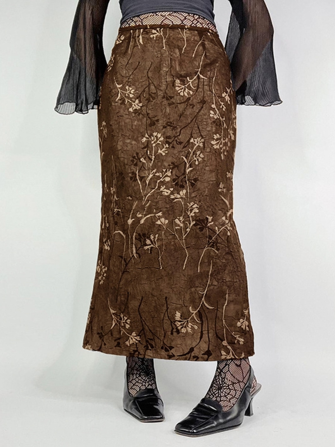 

LULU & SKY Women Printed A-Line Maxi Skirt, Brown