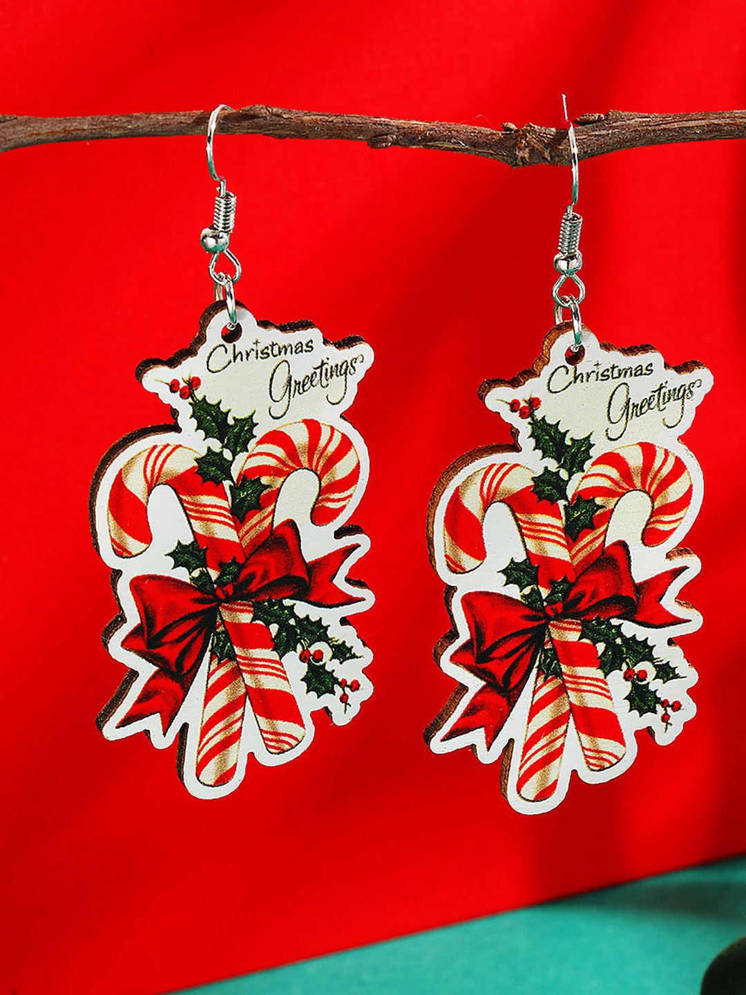 

StyleCast x Revolte Wooden Classic Drop Earrings, Red