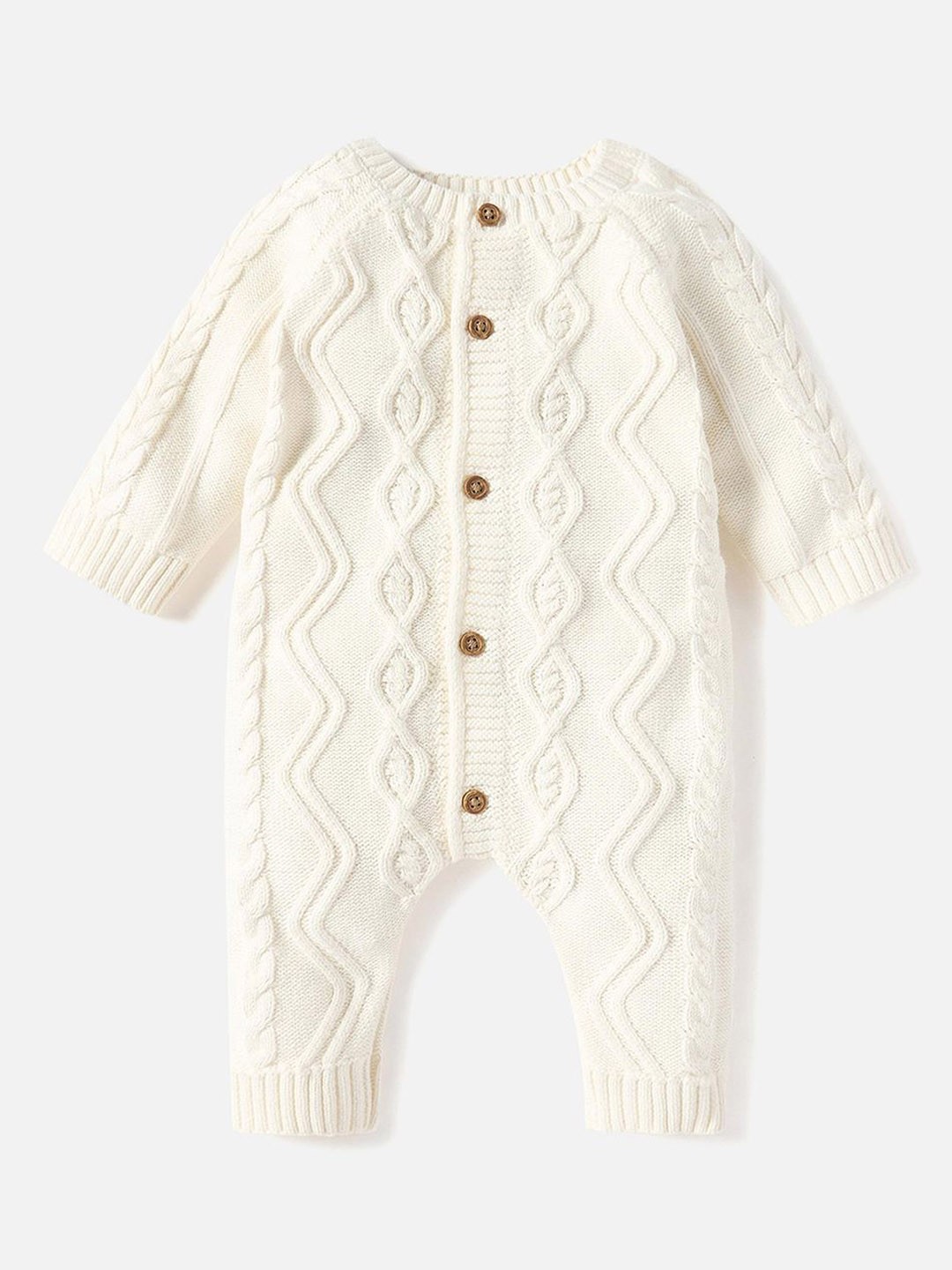 

Juniors by Babyshop Infants Cable Knit Rompers, Cream