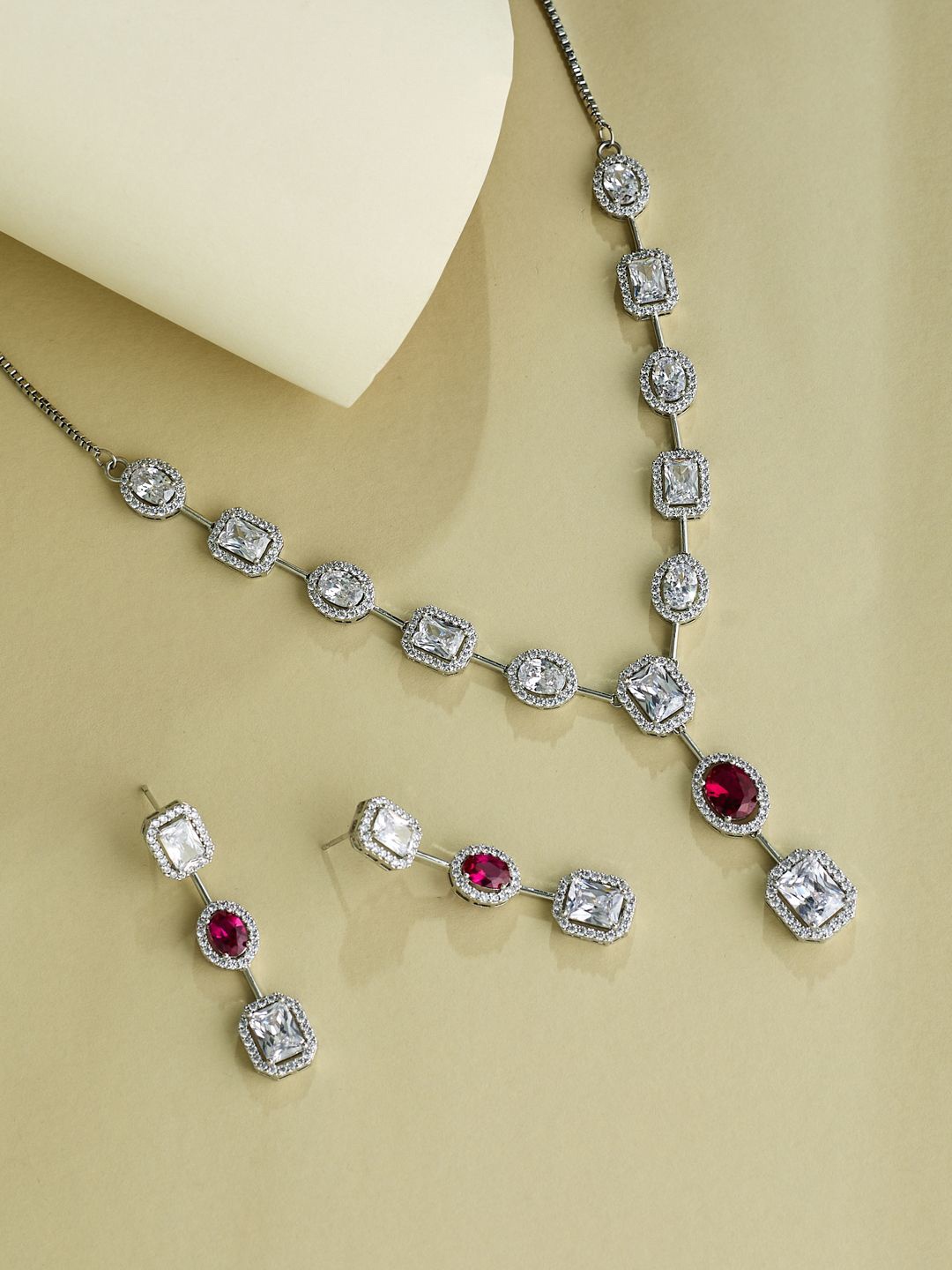 

Yinara Silver-Plated CZ-Studded Jewellery Set