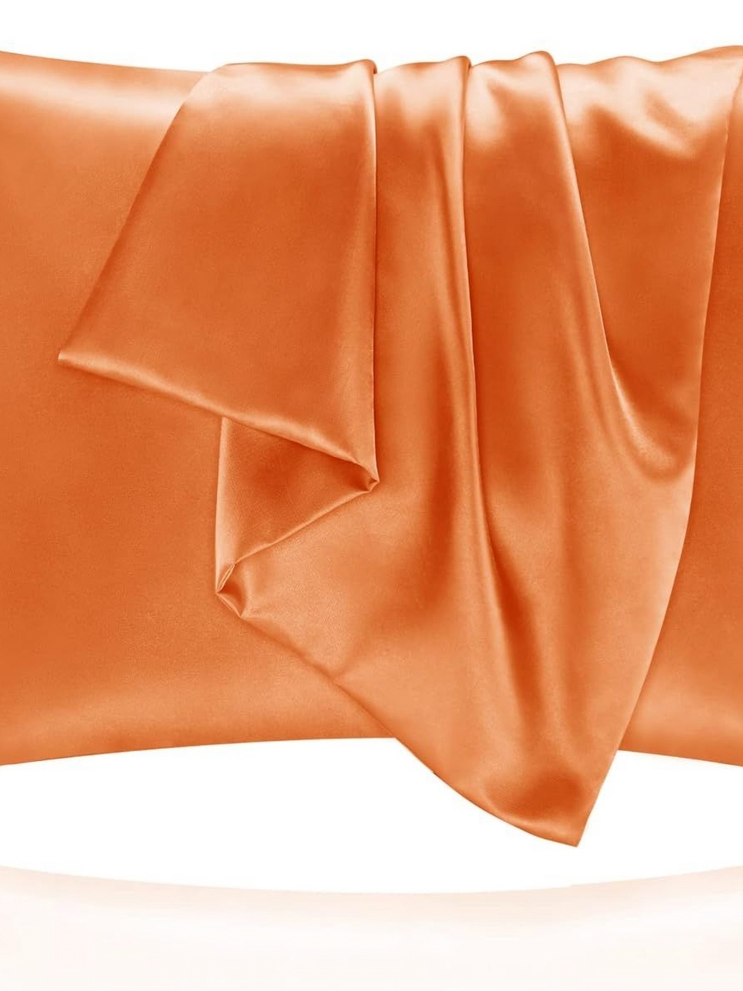 

DEHMAN Orange Coloured 2 Pieces Pure Silk Rectangle Pillow Covers