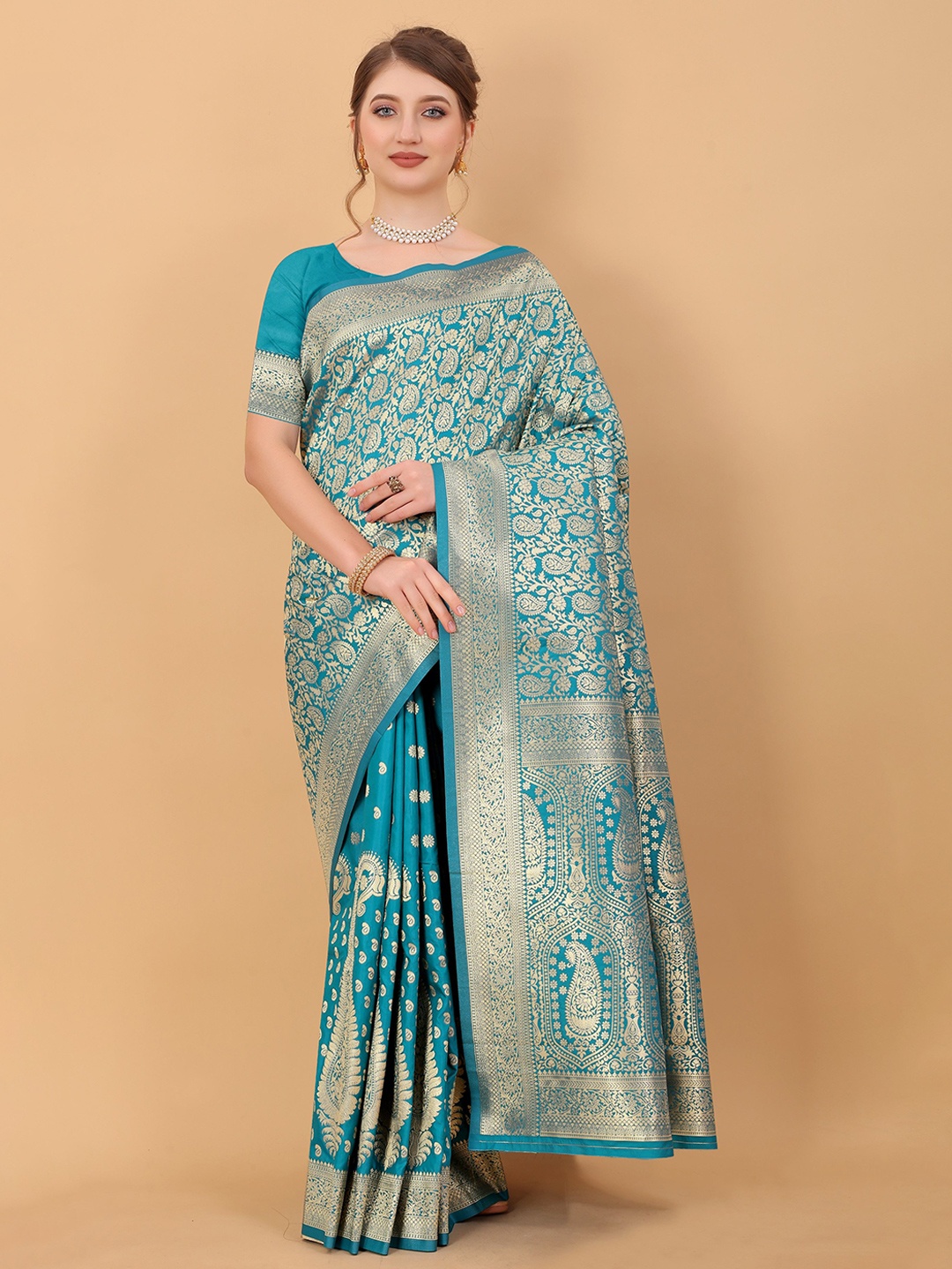 

Anaita Woven Design Zari Banarasi Saree, Blue